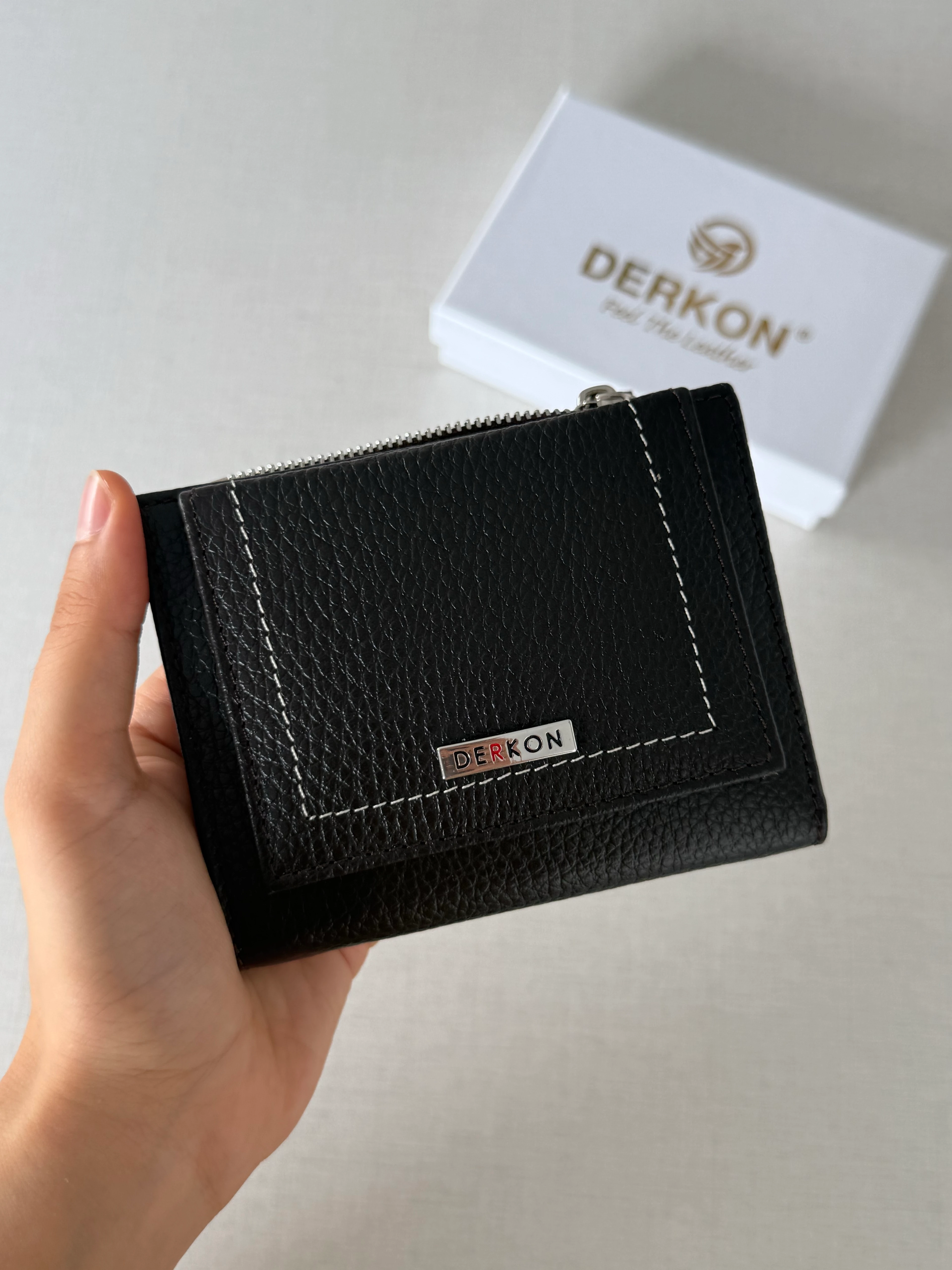 Her Çantaya Sığabilecek Ufak Bol Kartlık Bölmeli Hakiki Deri Bayan Cüzdanı Yuhan Model - KAHVERENGİ