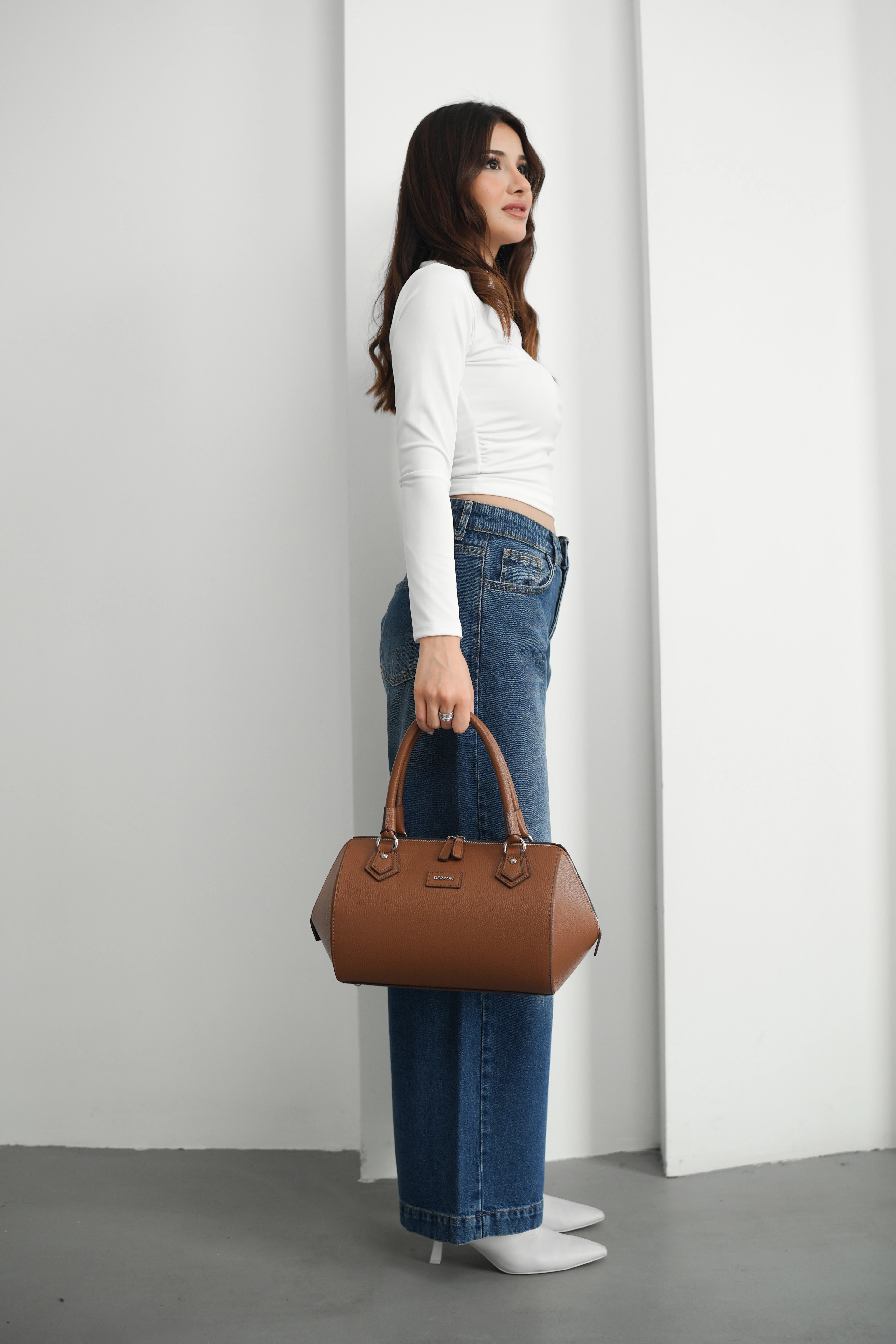 Hakiki Deri Rosely Model Kadın Çantası - TABA