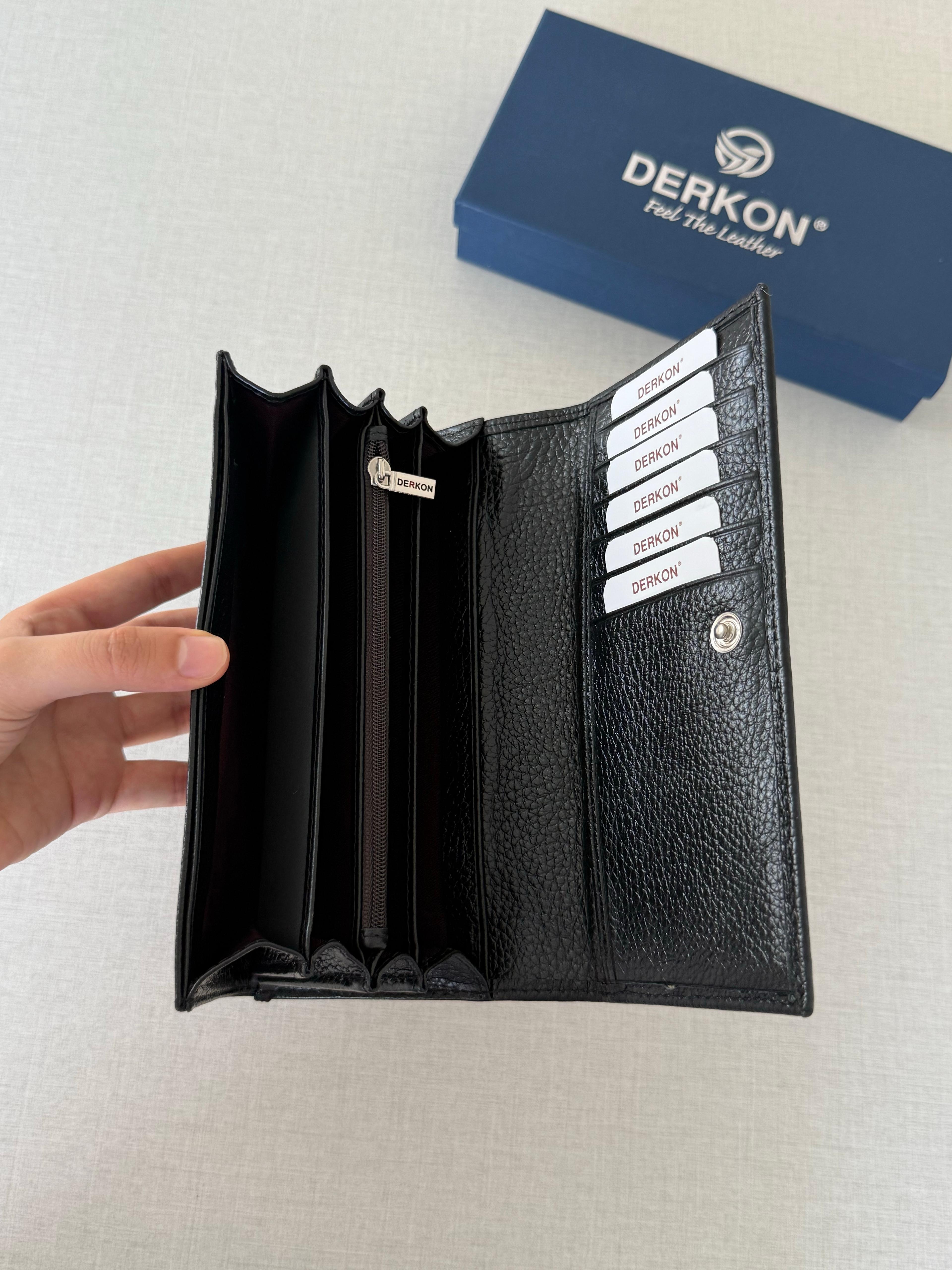 Hakiki Deri Vendy Model Bol Gözlü Kadın Cüzdanı