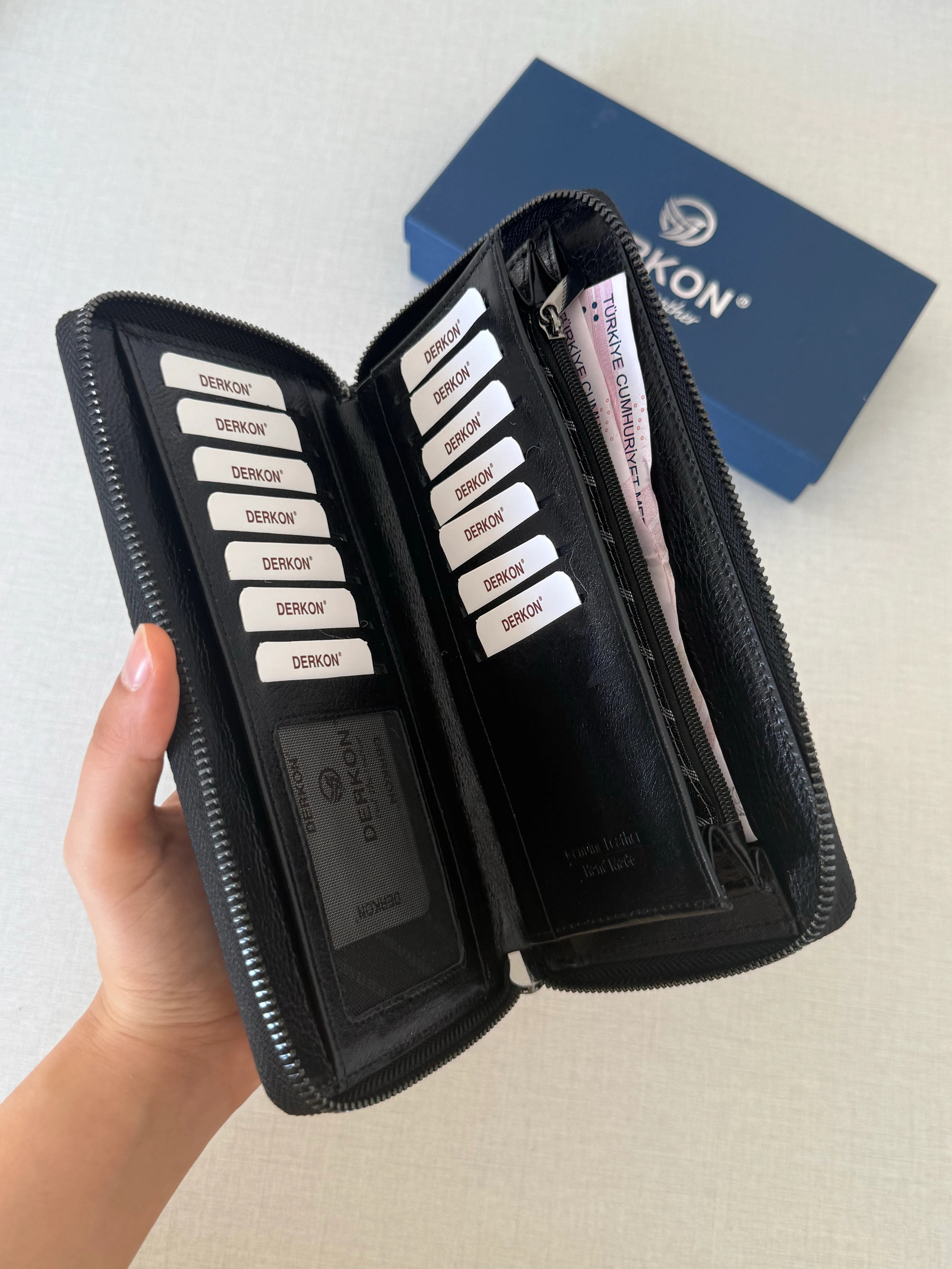 Lüks Hakiki Deri Elden Tutmalı Telefon Bölmeli Niko Model Cüzdan