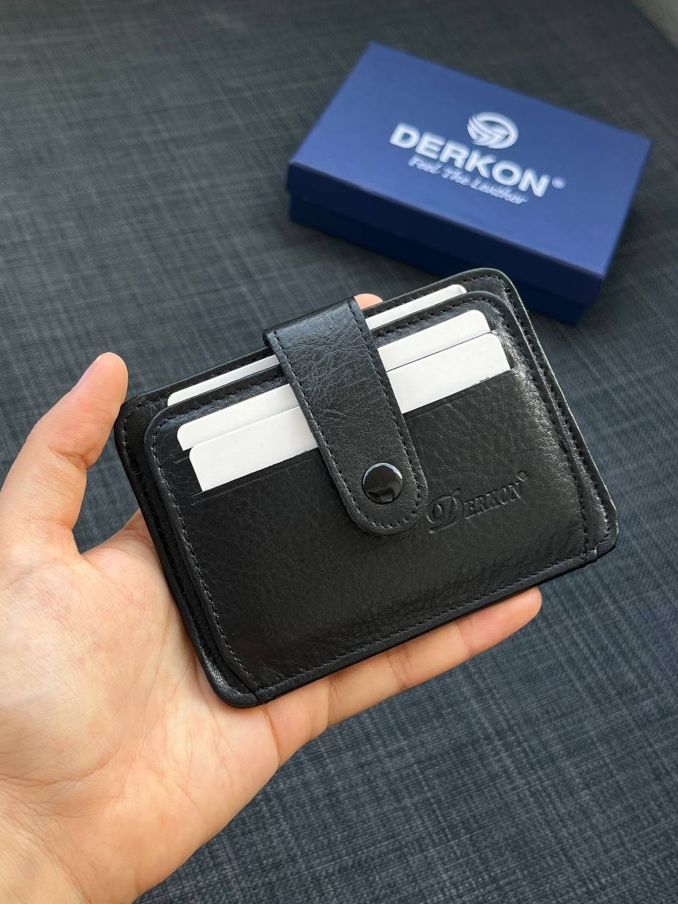 Unisex Hakiki Deri Patlı Kartlık Cüzdan