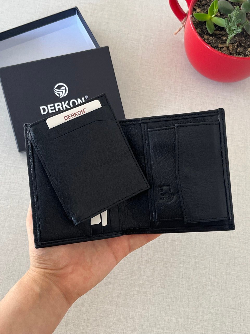 Rfid Korumalı Hakiki Deri İçten Çıkmalı Erkek Cüzdanı 