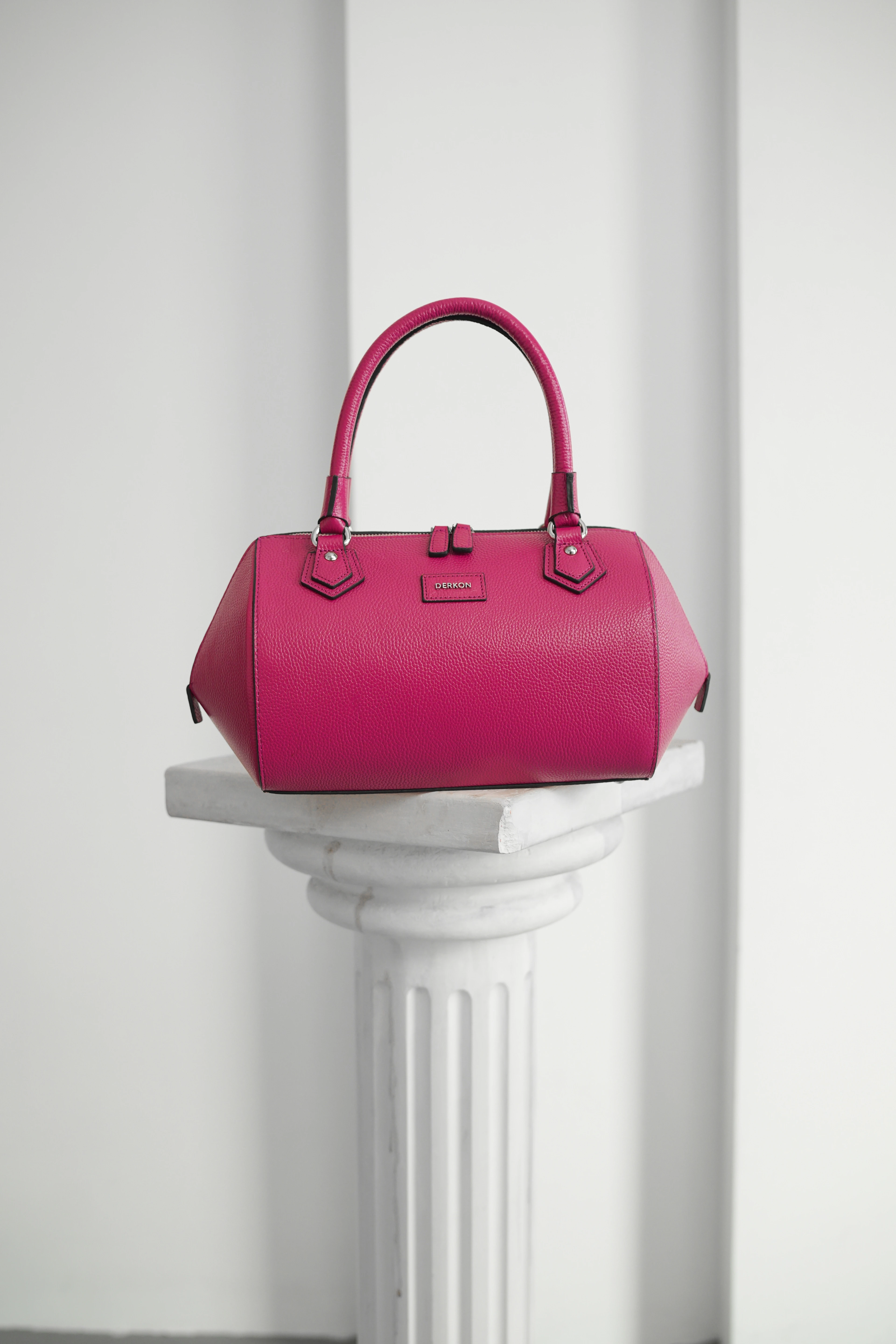 Hakiki Deri Rosely Model Kadın Çantası - FUŞYA