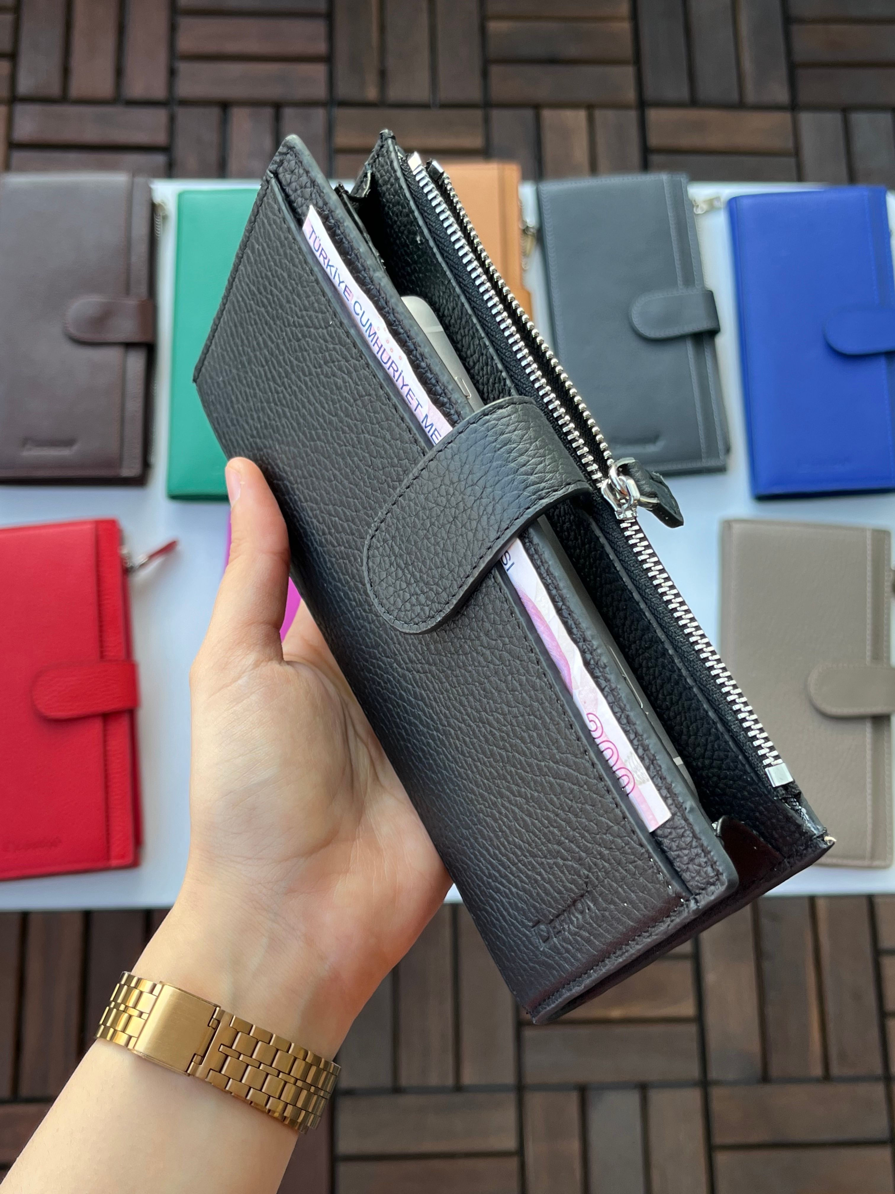 Telefon Bölmeli Noby Model Hakiki Deri Cüzdan
