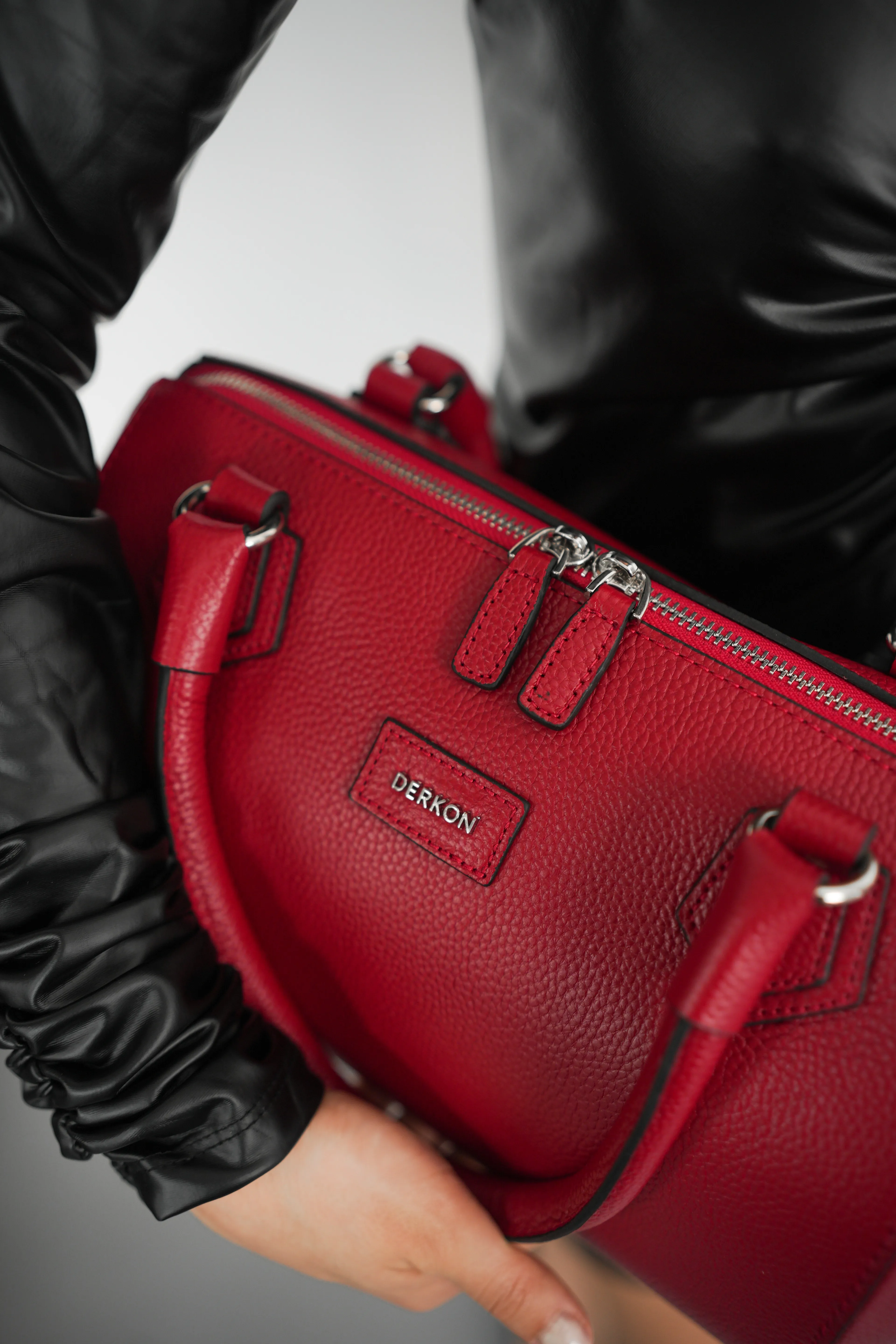 Hakiki Deri Rosely Model Kadın Çantası - KIRMIZI