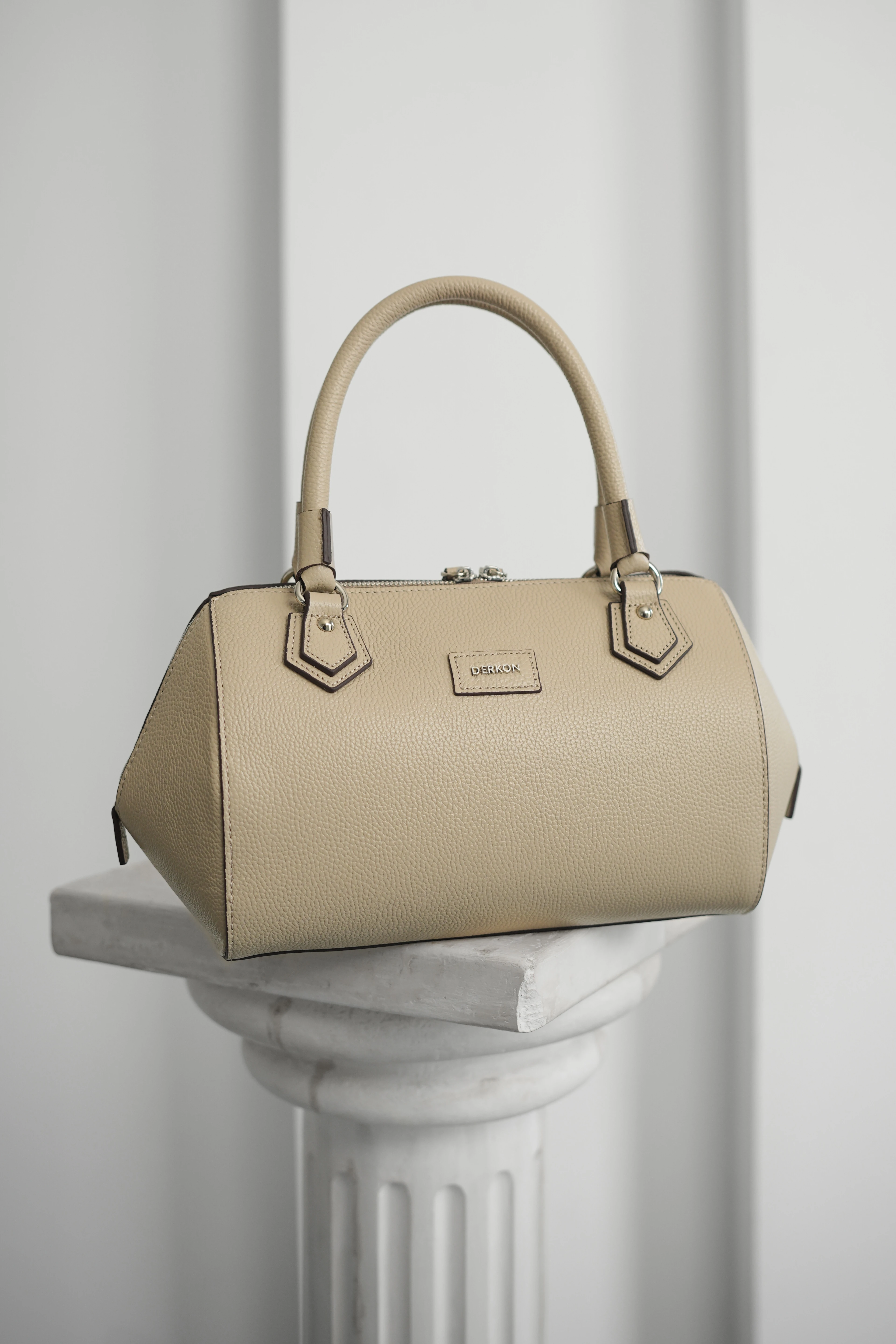 Hakiki Deri Rosely Model Kadın Çantası - KREM