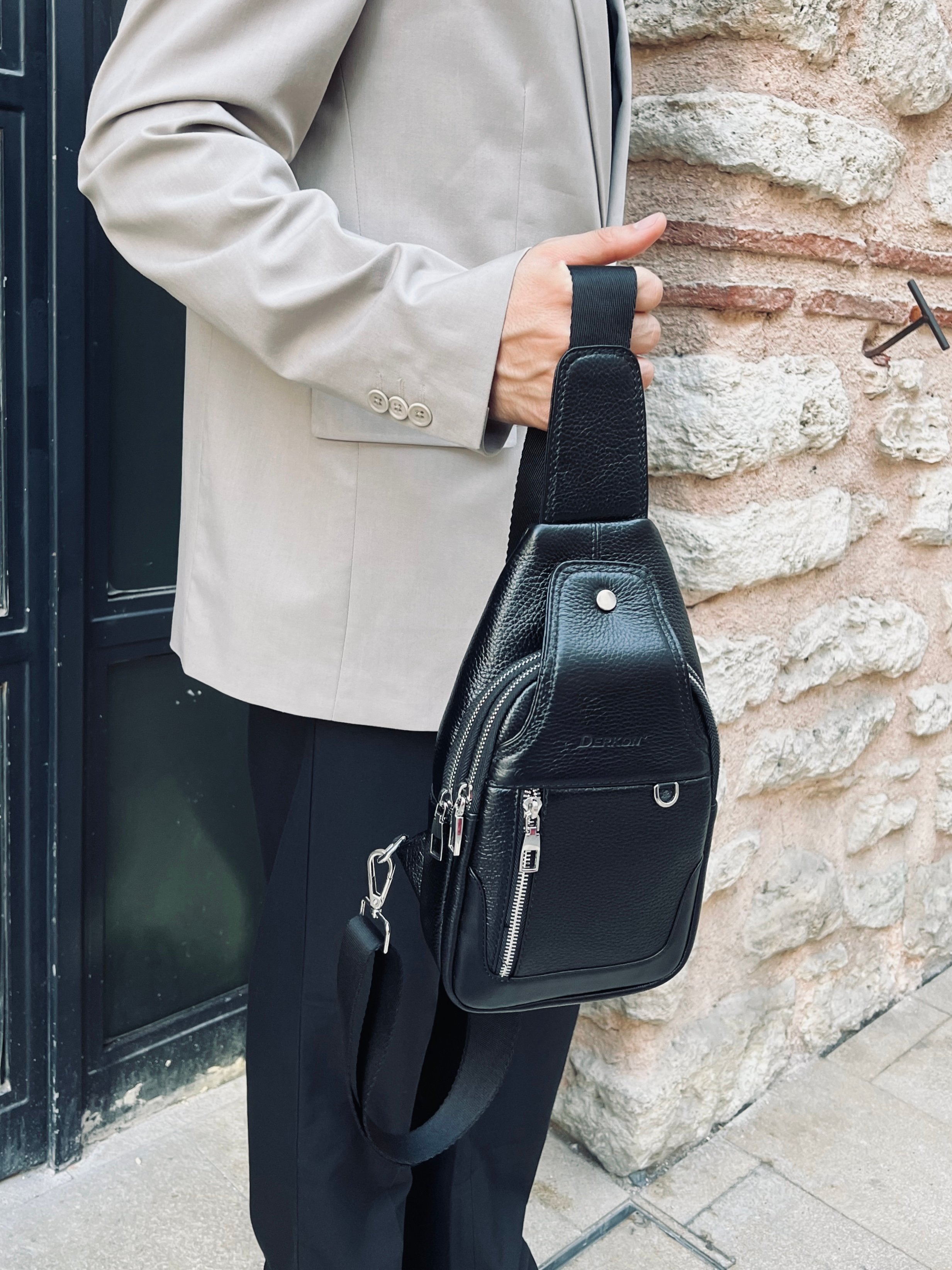 Hakiki Deri Posedo Model Bodybag Omuz ve Göğüs Çantası