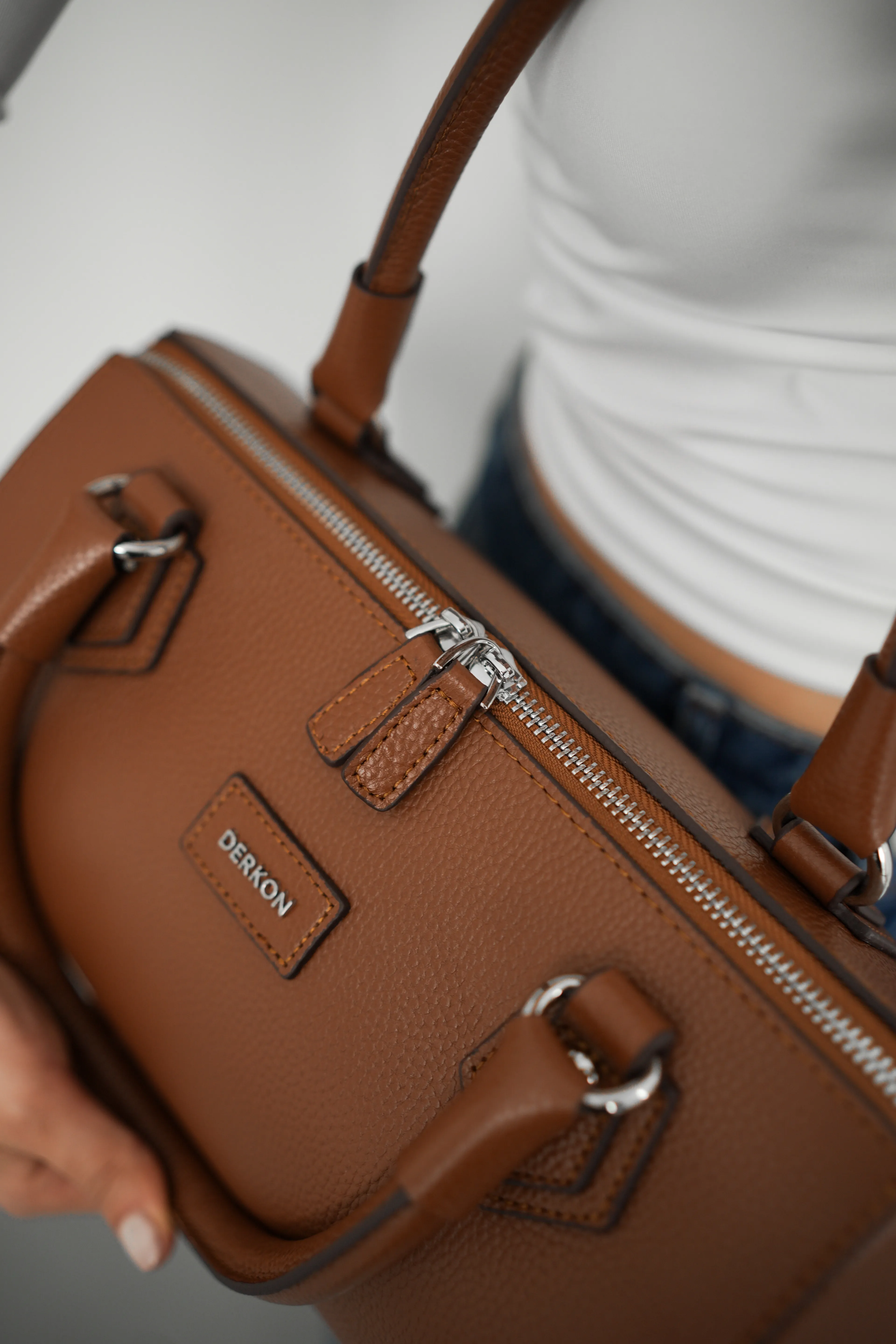 Hakiki Deri Rosely Model Kadın Çantası - TABA