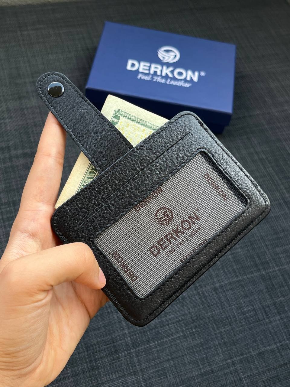 Unisex Hakiki Deri Patlı Kartlık Cüzdan