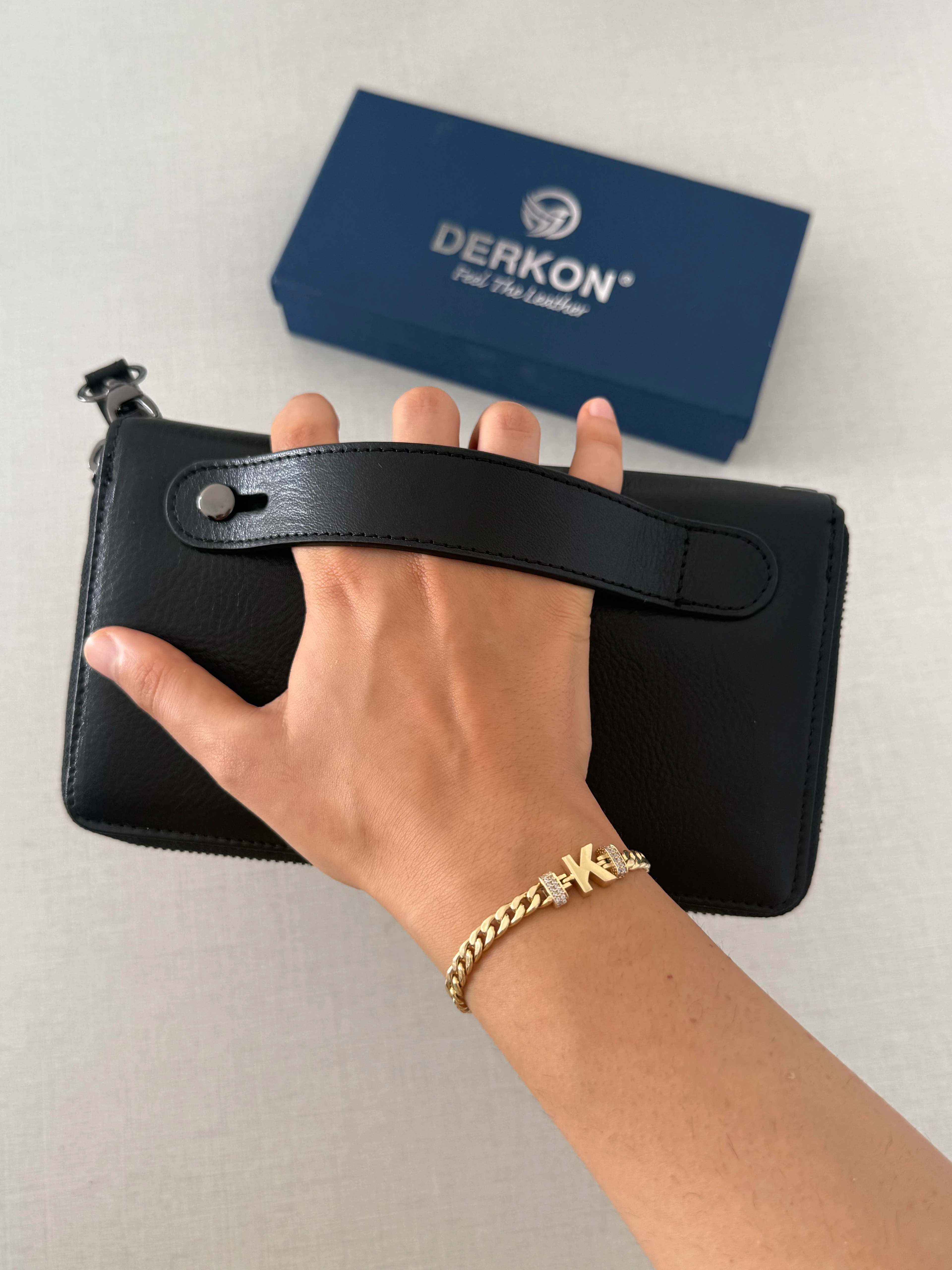 Lüks Hakiki Deri Elden Tutmalı Telefon Bölmeli Niko Model Cüzdan