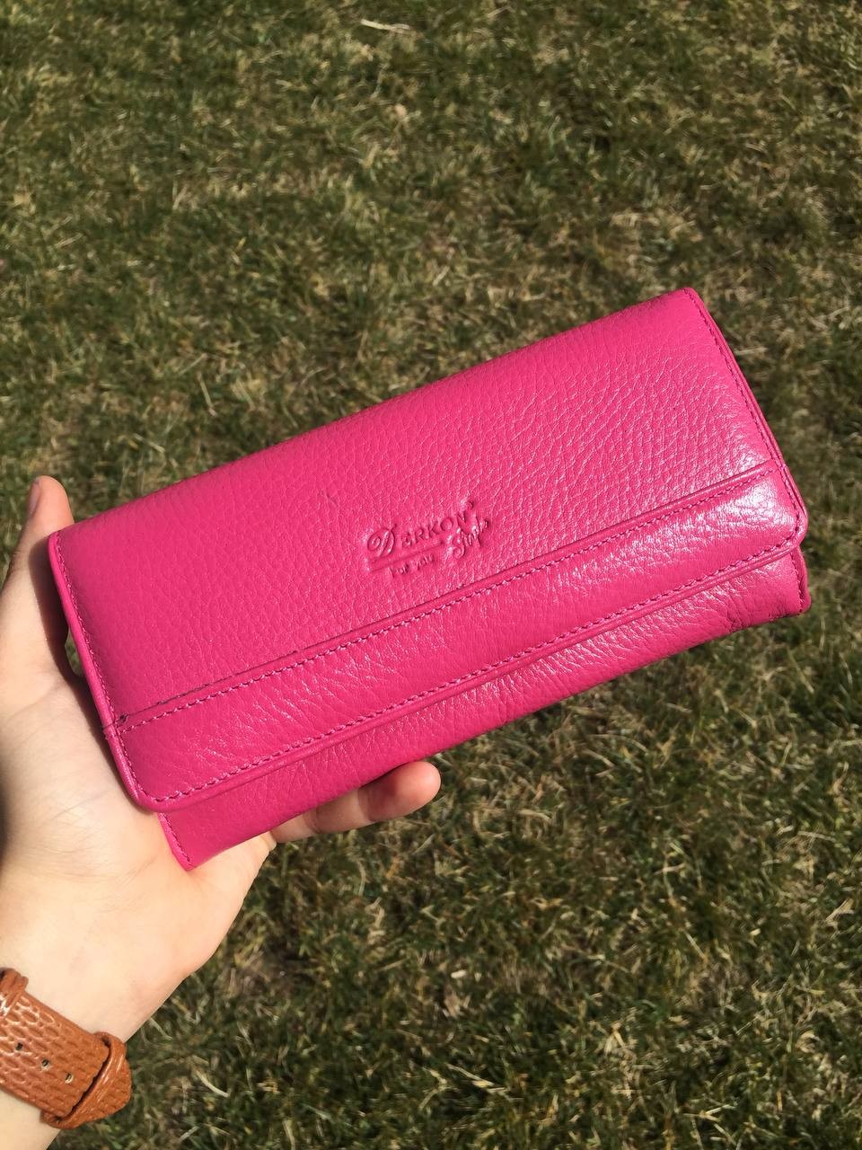 Kullanışlı Hakiki Deri Kadın Cüzdanı - PEMBE