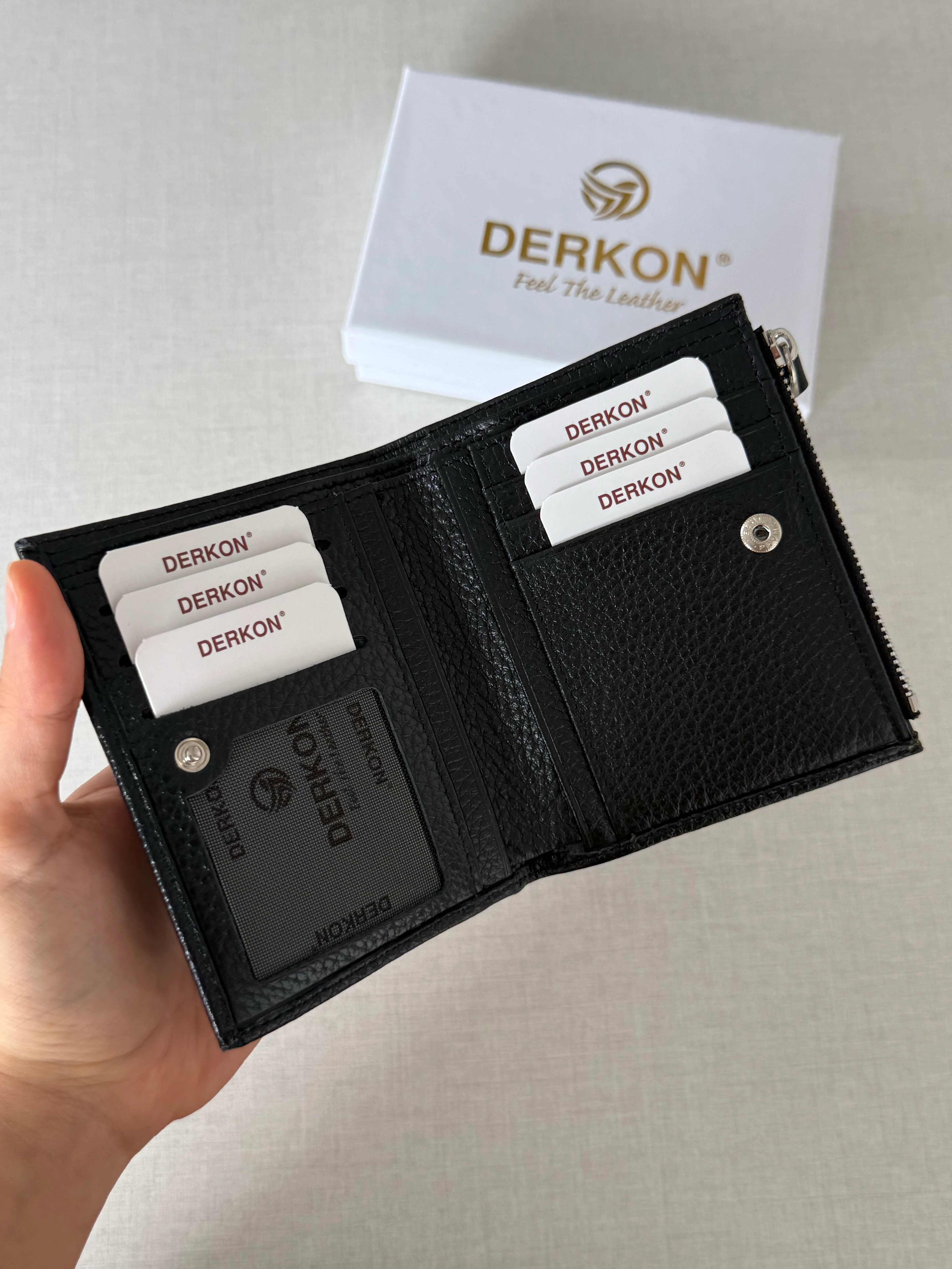 Her Çantaya Sığabilecek Ufak Bol Kartlık Bölmeli Hakiki Deri Bayan Cüzdanı Yuhan Model