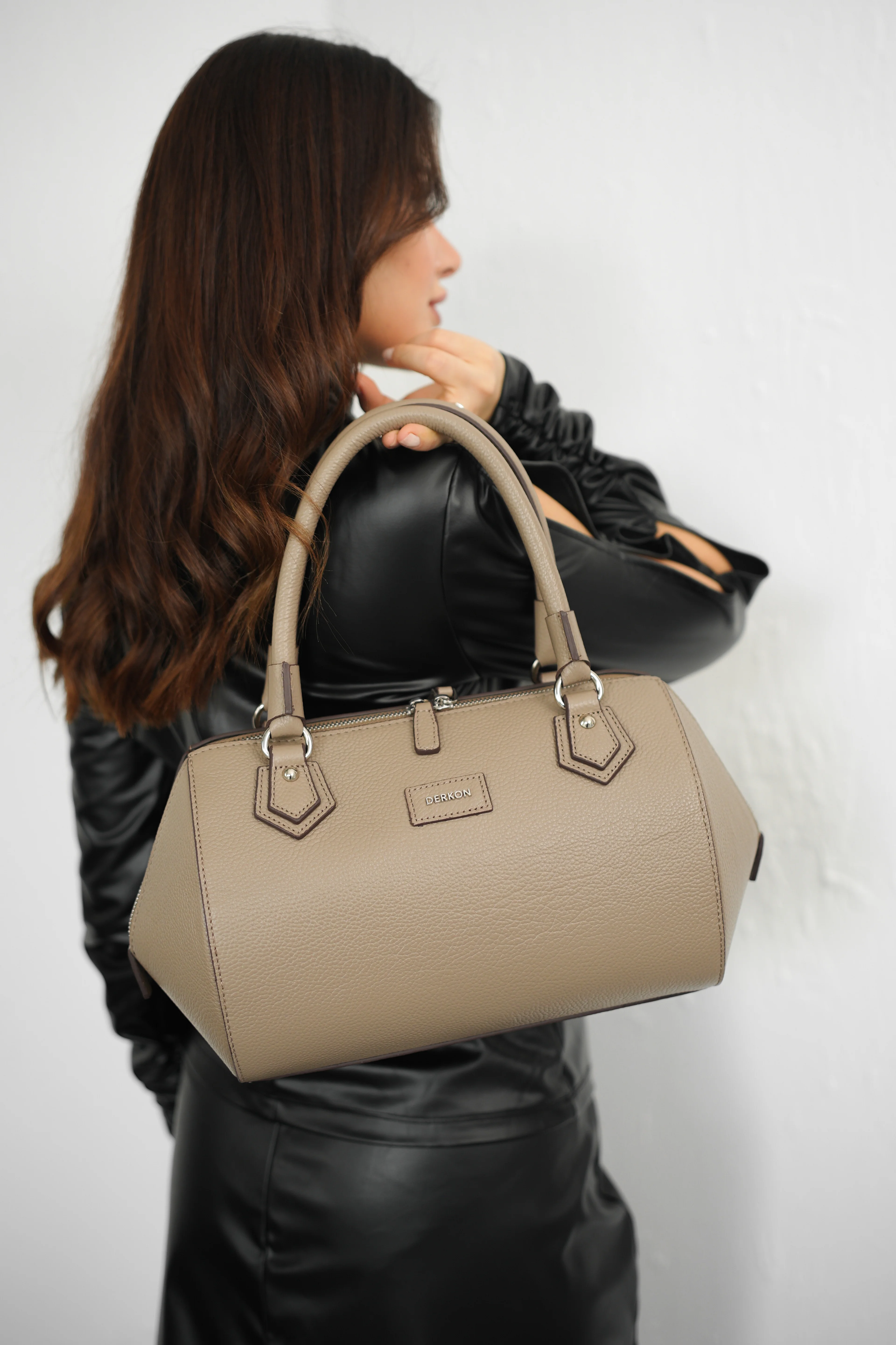 Hakiki Deri Rosely Model Kadın Çantası - VİZON