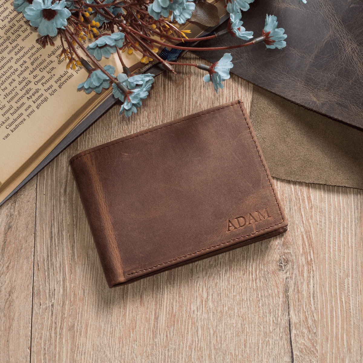 Customizable Genuine Wallet Titan - Brown