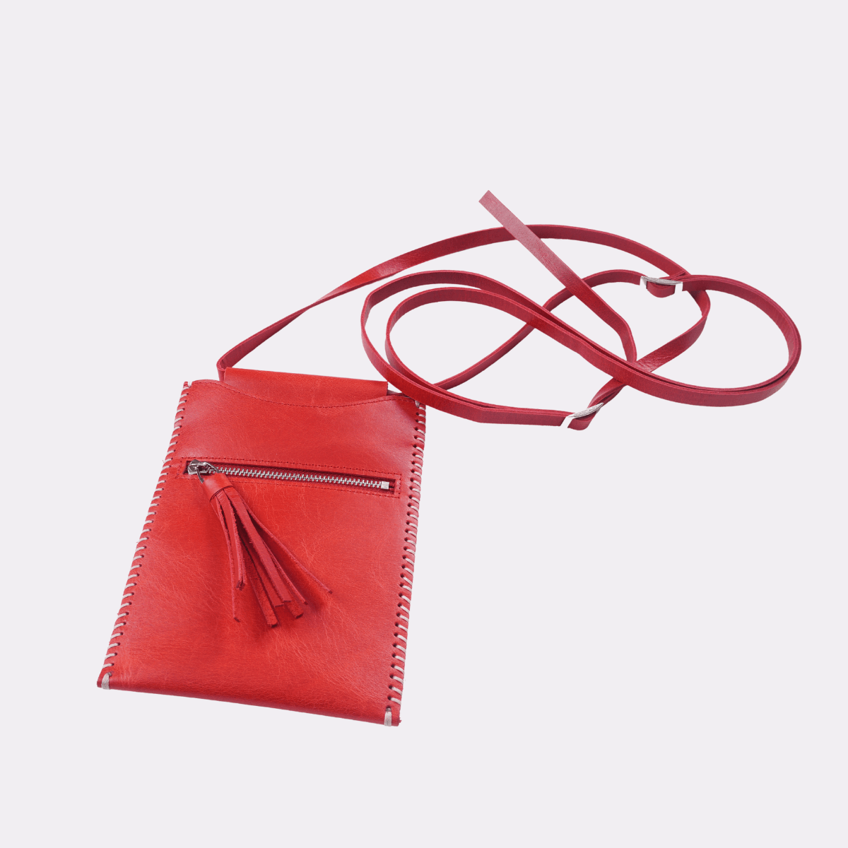 Customizable Genuine Leather Ladies Bag Texra - Red