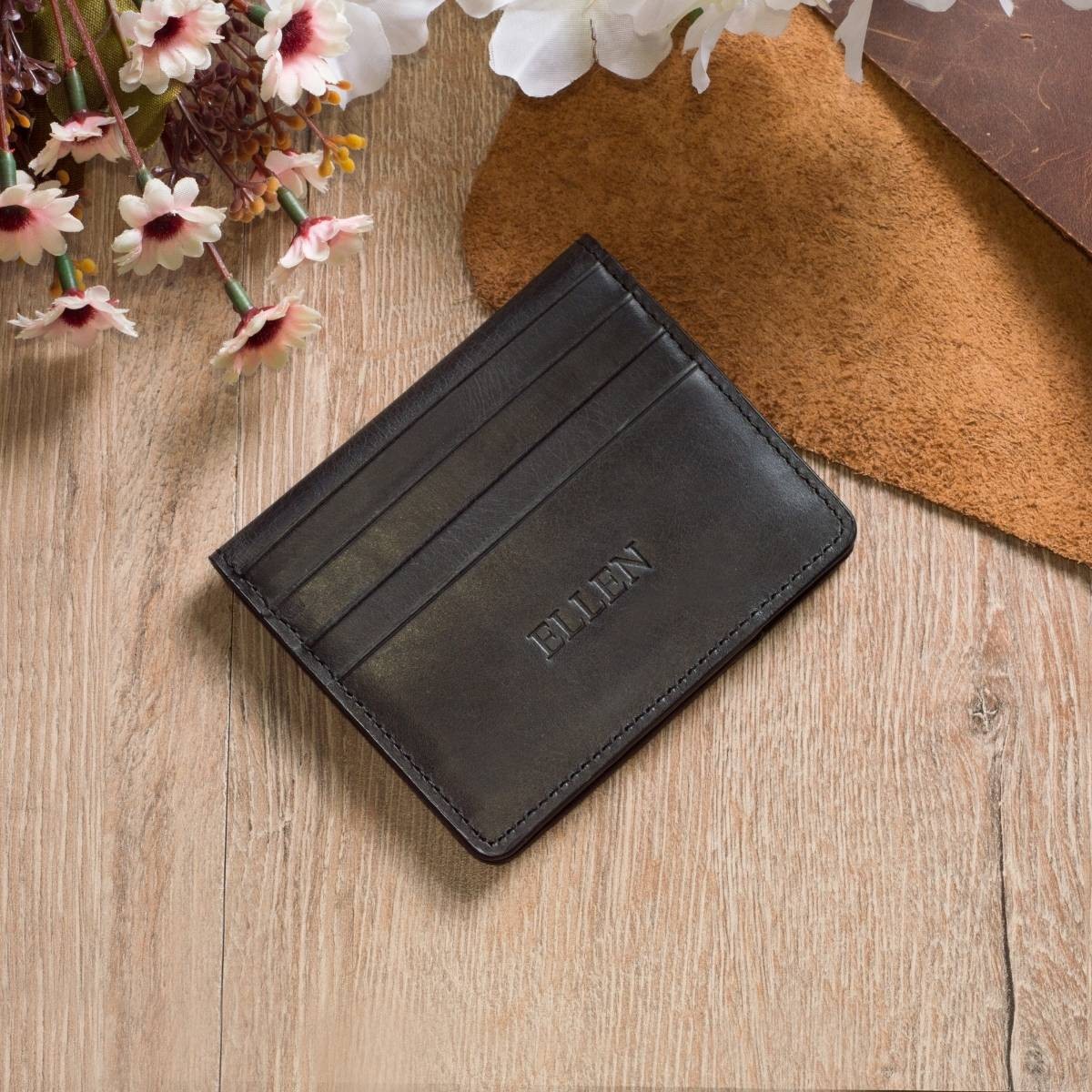 Genuine Leather Slim Wallet - Anthracite