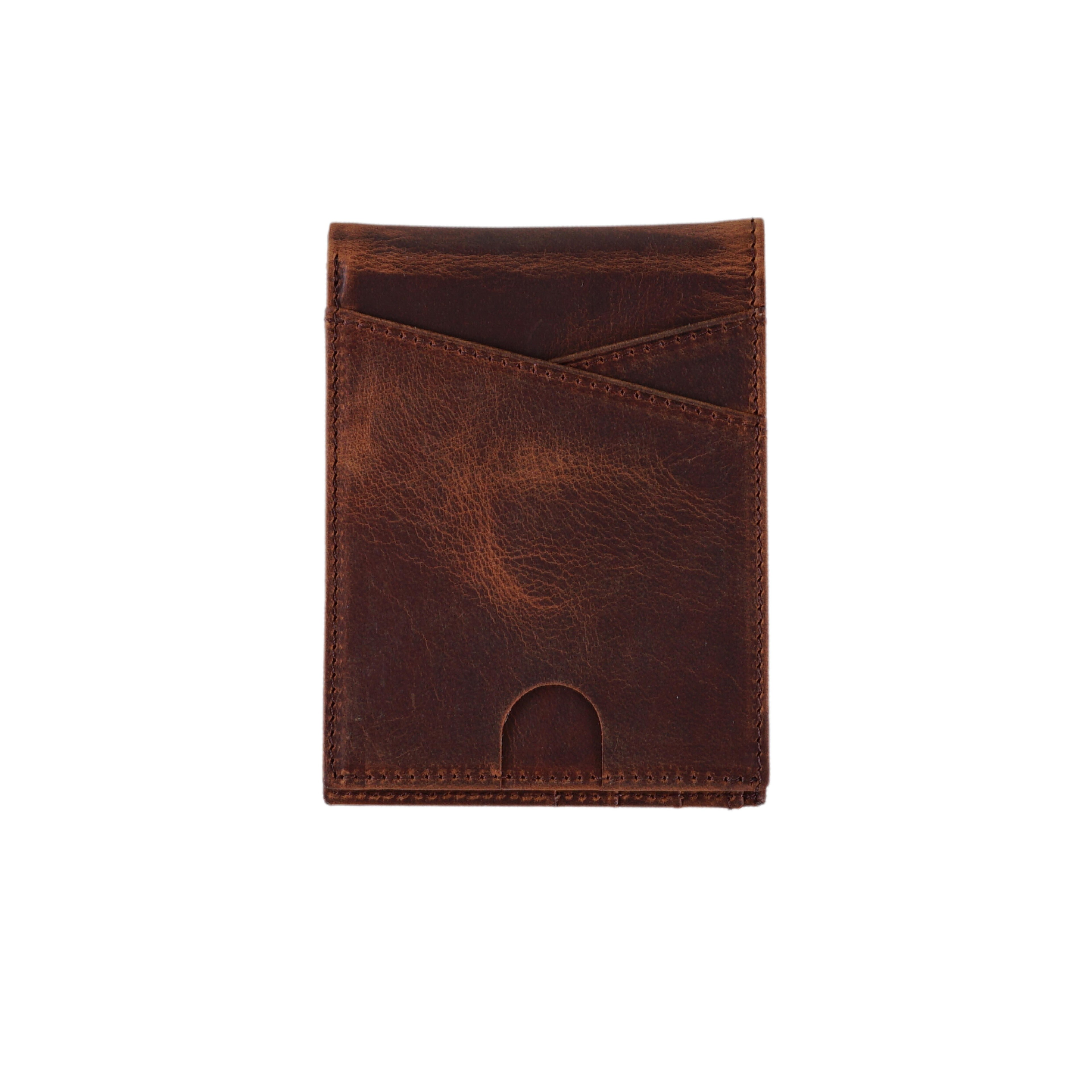 Genuine Leather Minimalist Wallet for Men - Brown