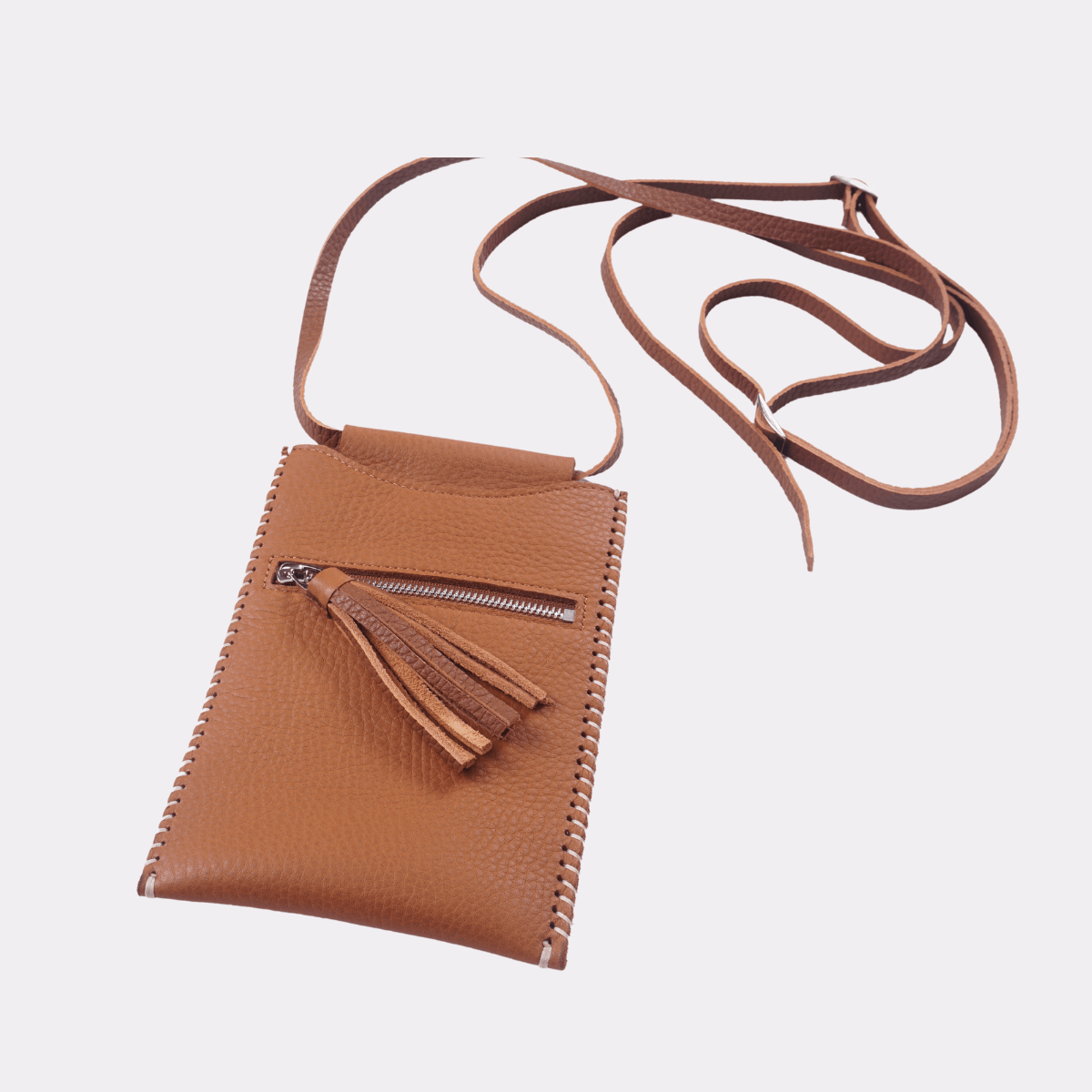 Customizable Genuine Leather Ladies Bag Texra - Tan