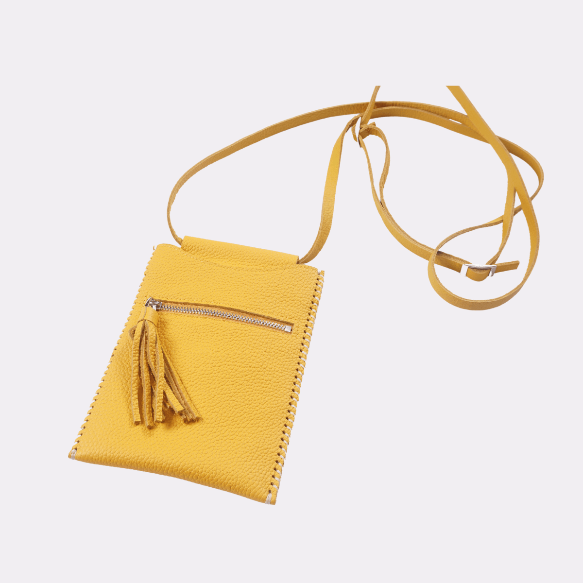 Customizable Genuine Leather Ladies Bag Texra - Yellow