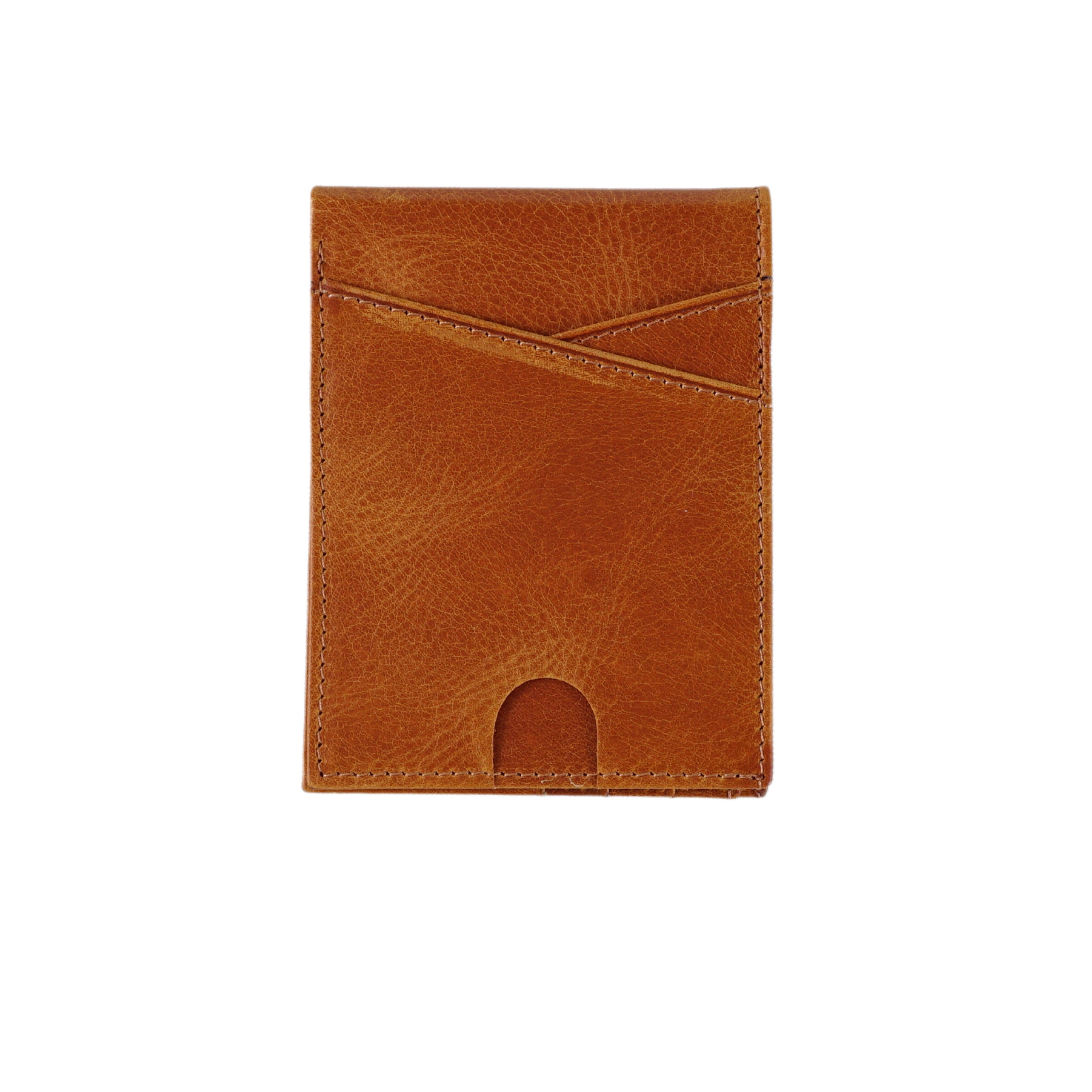 Genuine Leather Minimalist Wallet for Men - Tan