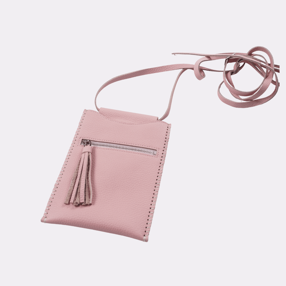 Customizable Genuine Leather Ladies Bag Texra - Pink