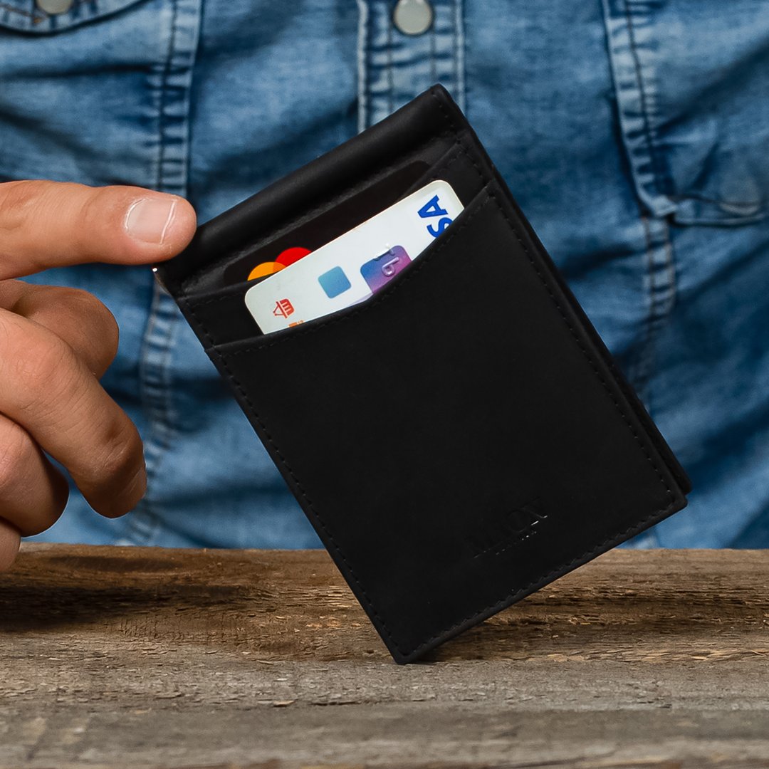 Mens Slim Wallet with Money Clip RFID Blocking Bifold Credit Card