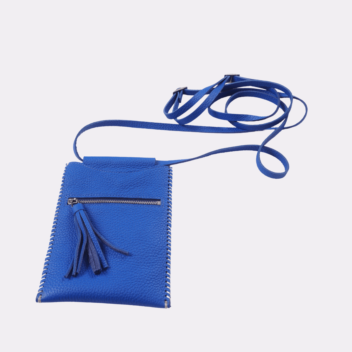 Customizable Genuine Leather Ladies Bag Texra - Blue