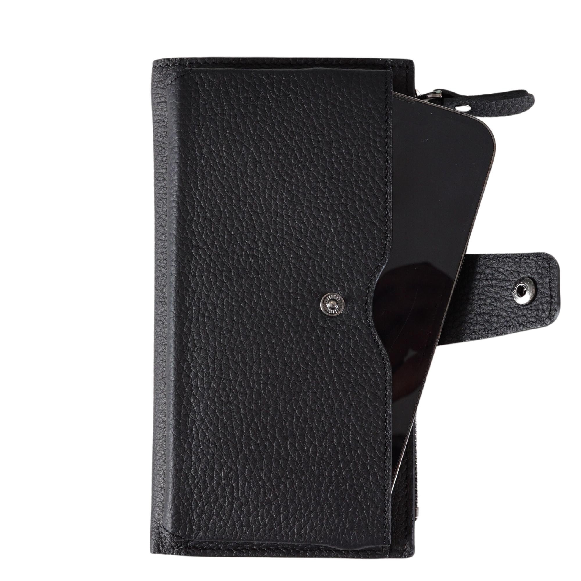 Genuine Leather Wallet with Phone - FL Black