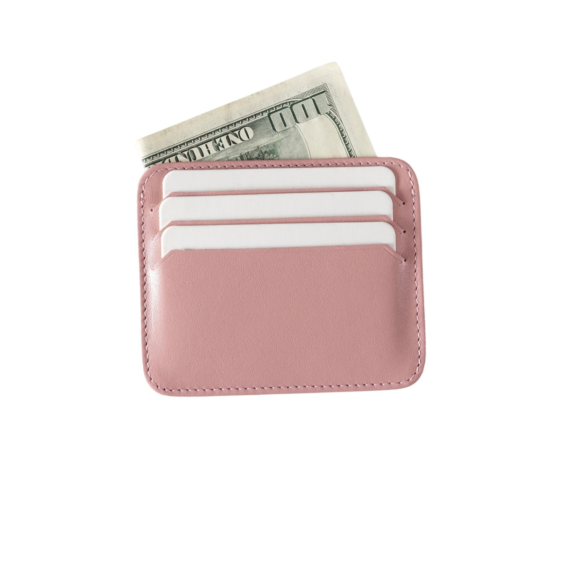 Genuine Leather 6-1 Card Holder  - Pink