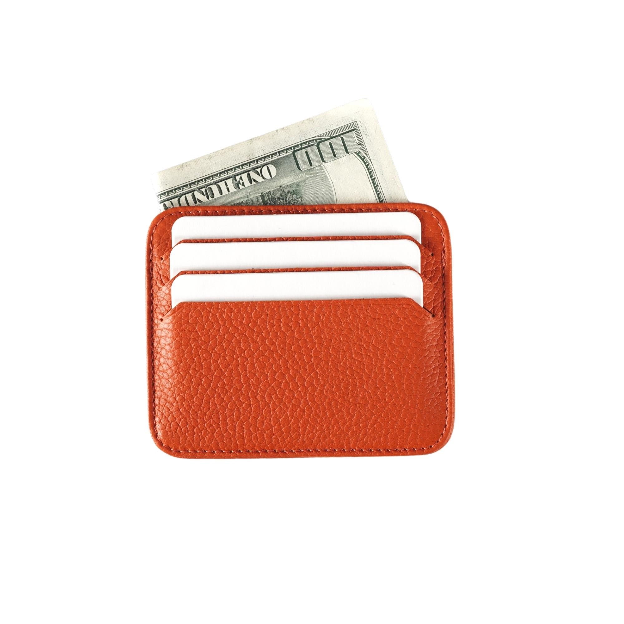 Genuine Leather 6-1 Card Holder  - Orange
