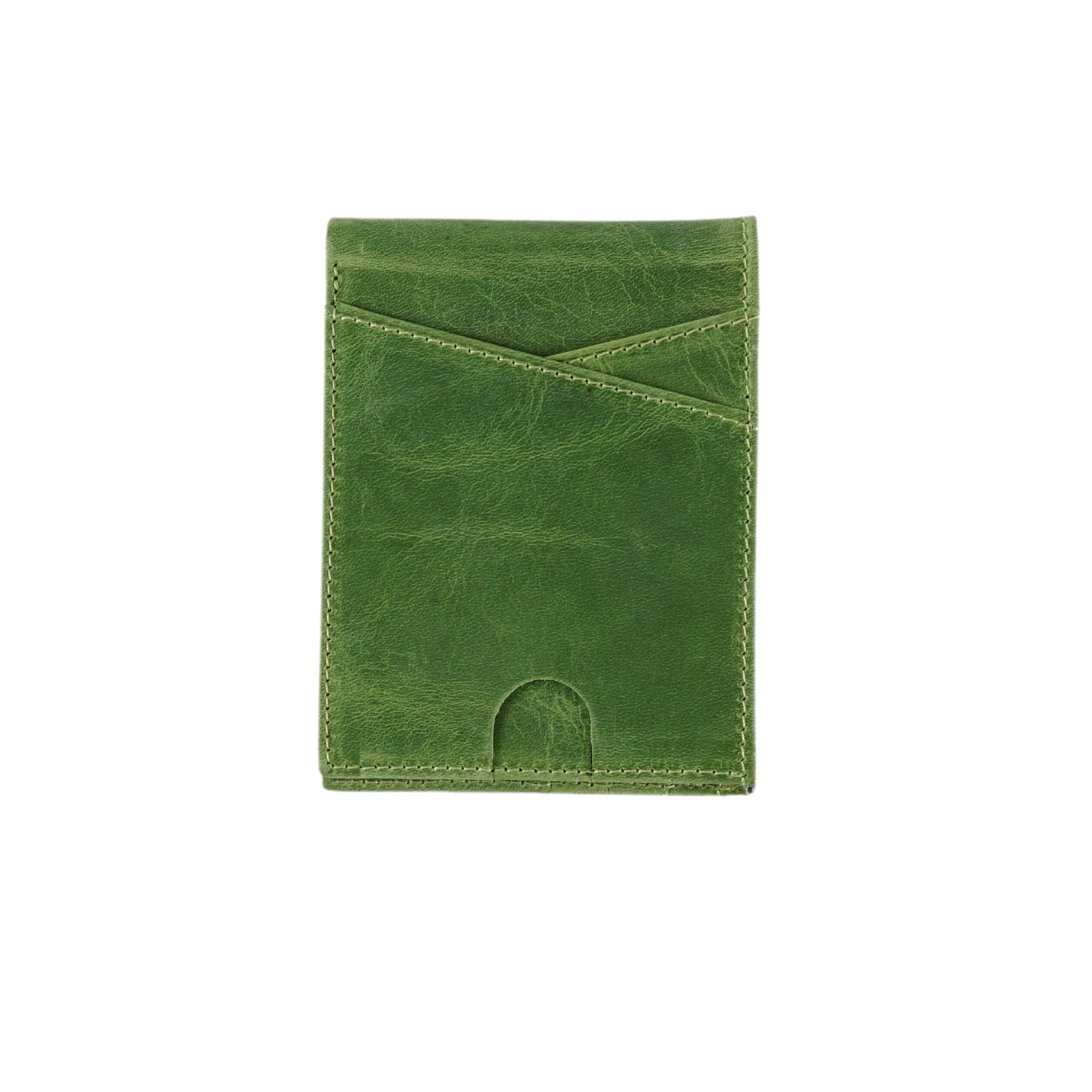 Genuine Leather Minimalist Wallet for Men - Green