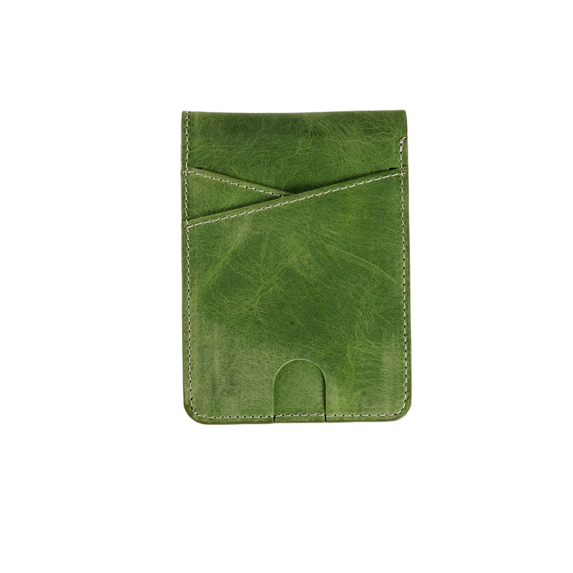 Genuine Leather Minimal Slim and Thin Wallet - Green