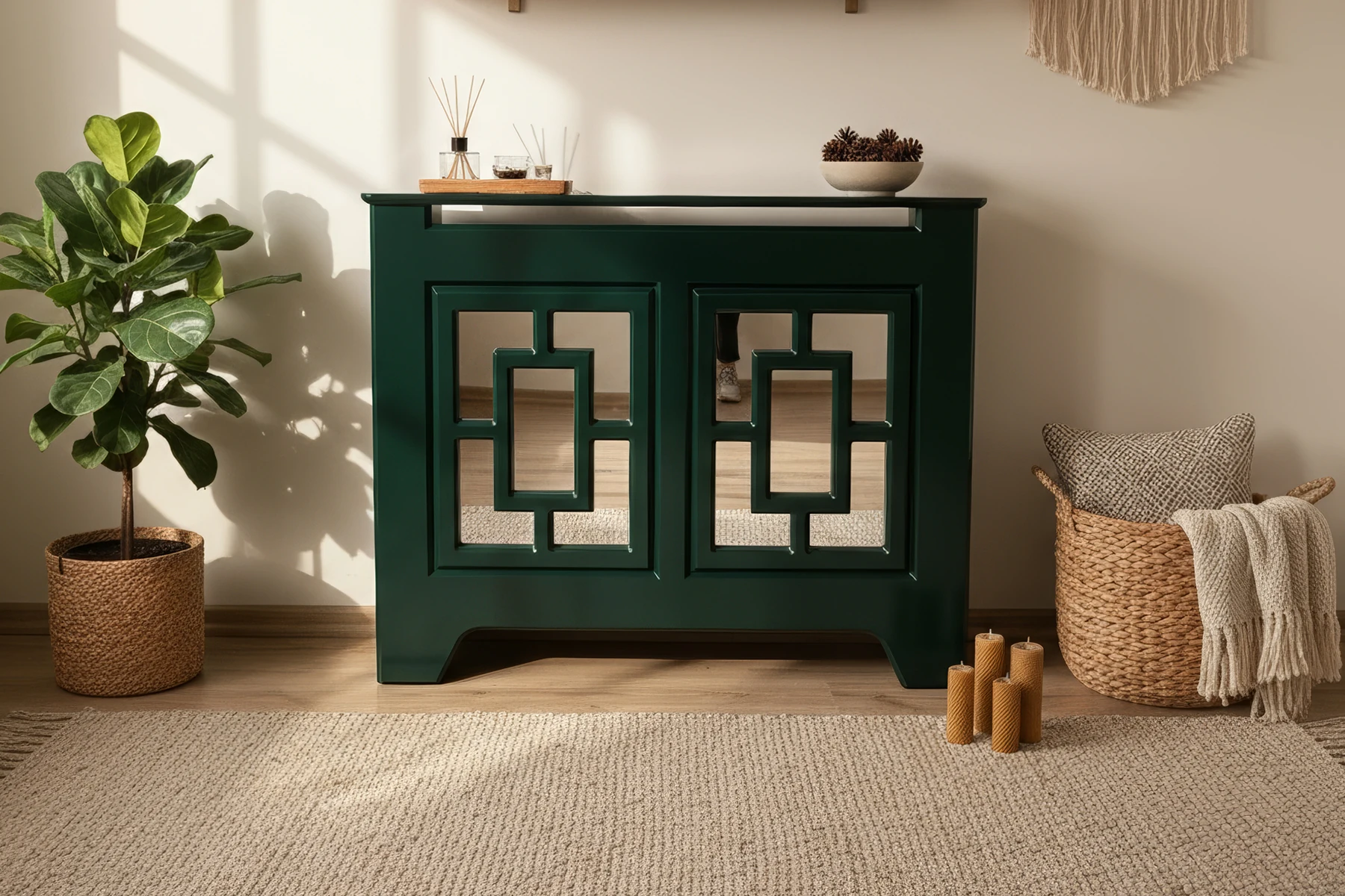 Pera, Koyu Yeşil, Aynalı Petek Kaplama – Petek Kapatıcı Dresuar