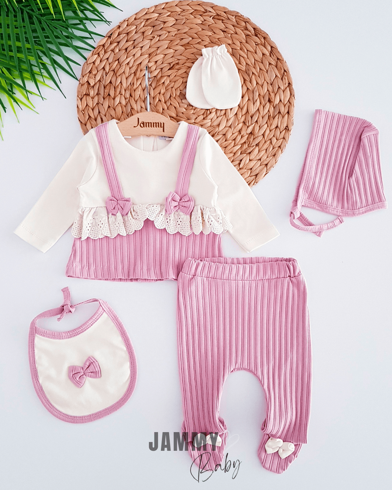 Moneqlia 5 Parça Yenidoğan Set-GÜLKURUSU