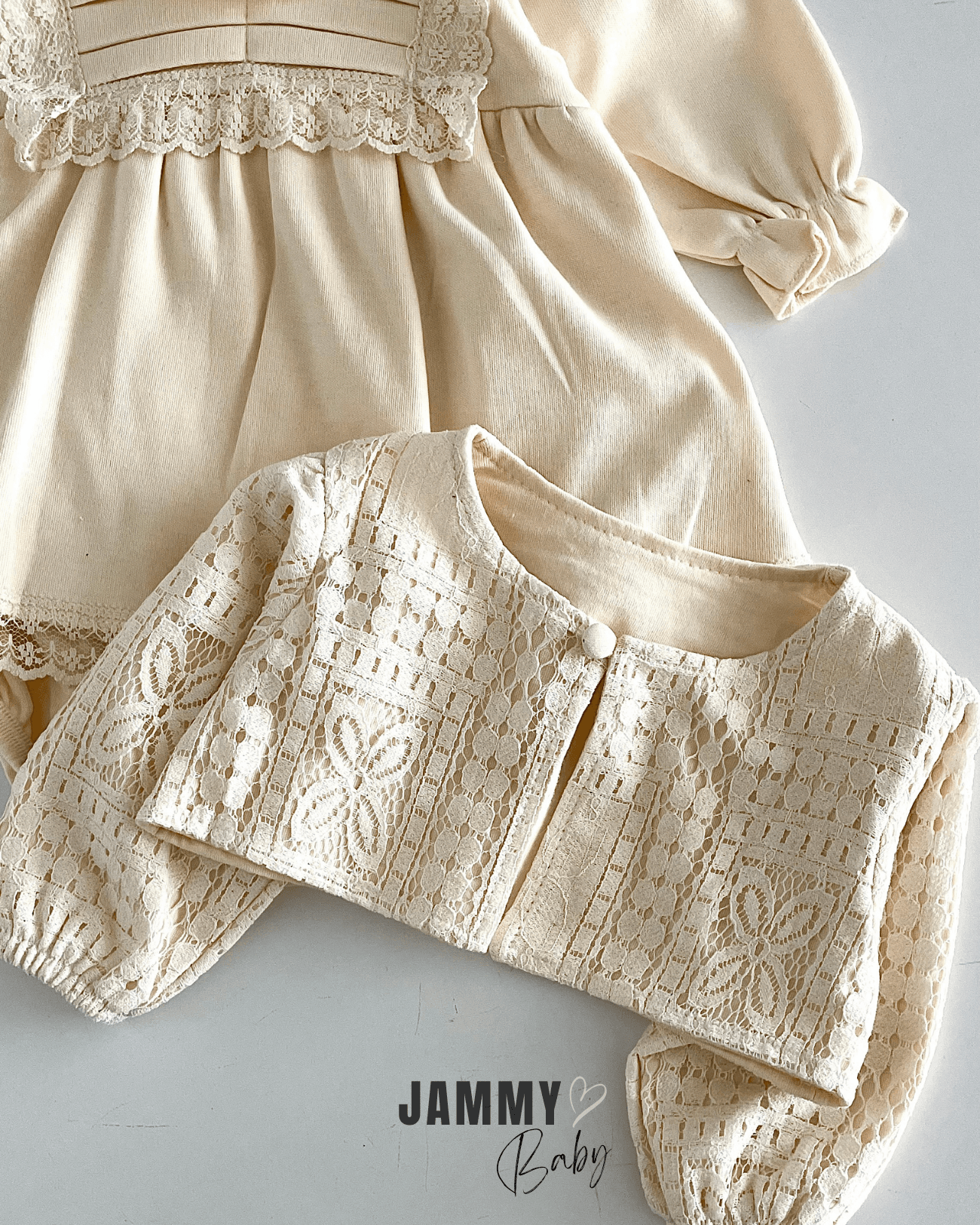 Victoria Bodysuit Elbise / Bolero Hırka-KREM
