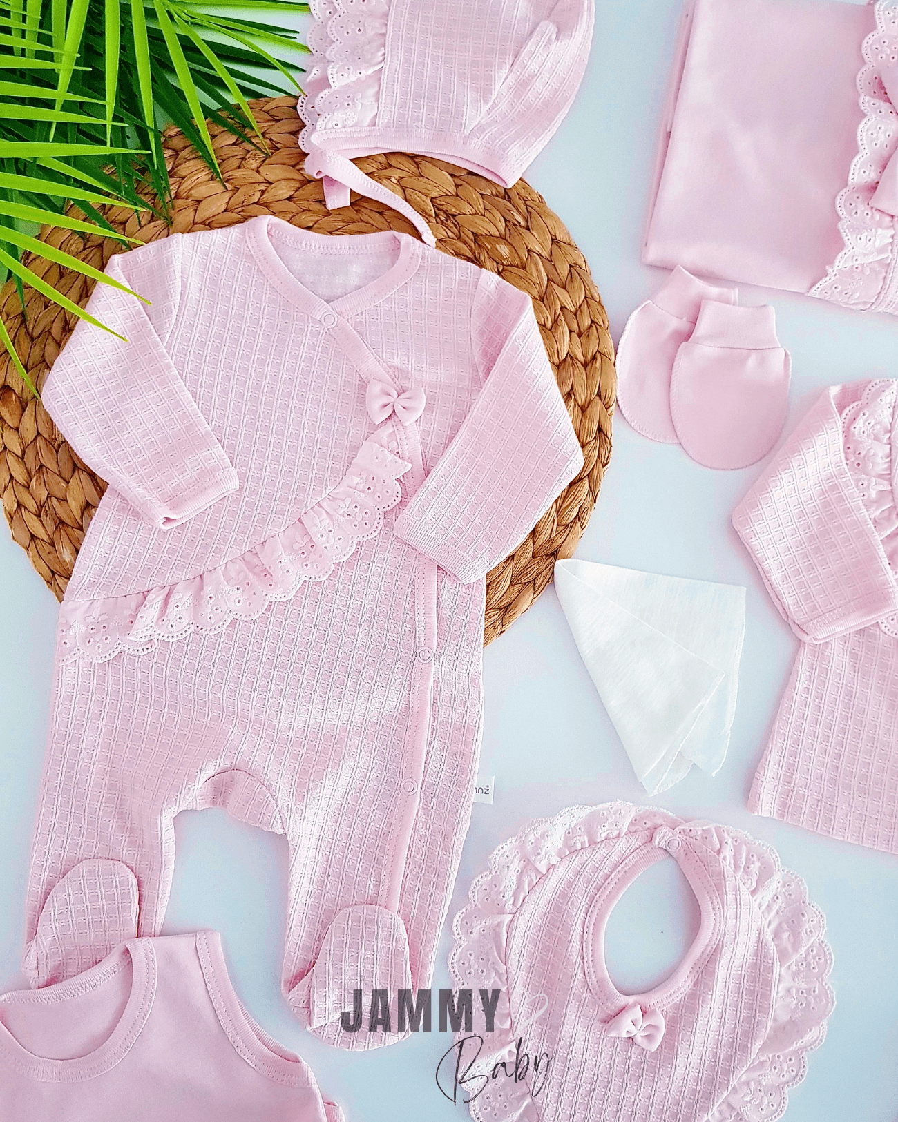 Mathilda Petek Dokuma 10 Parça Yenidoğan Set-PEMBE