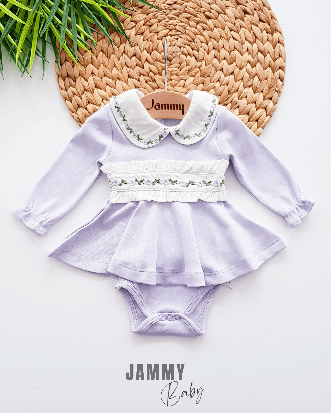 Flowers Garden Bodysuit Elbise-LİLA