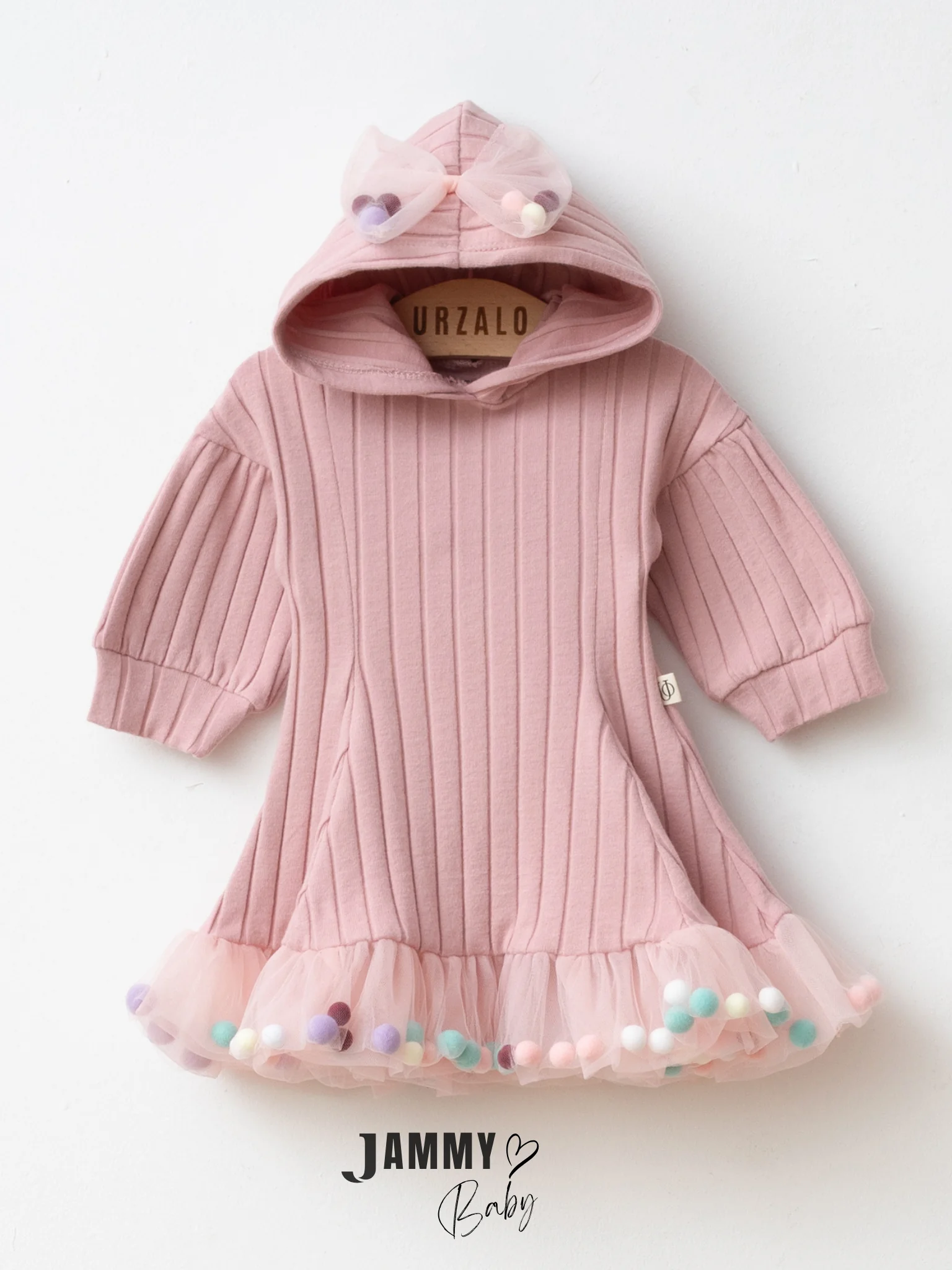 Candy Ponponlu Puffy Elbise-PUDRA