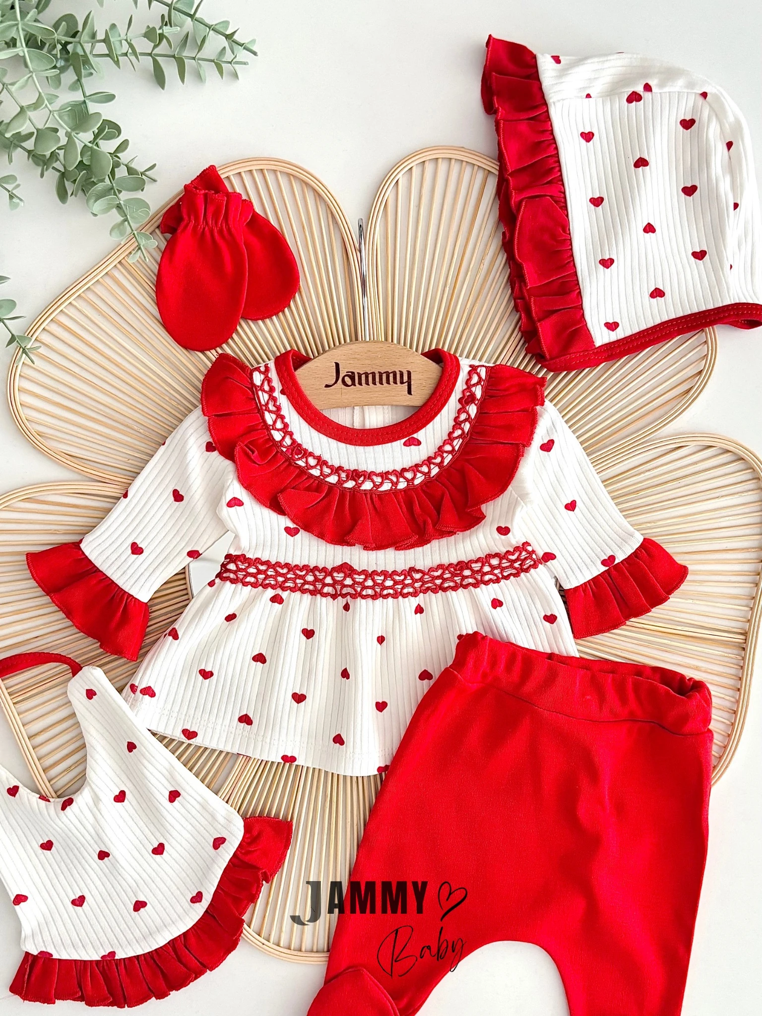 Minik Kalpler 5 Parça Yenidoğan Set-KIRMIZI