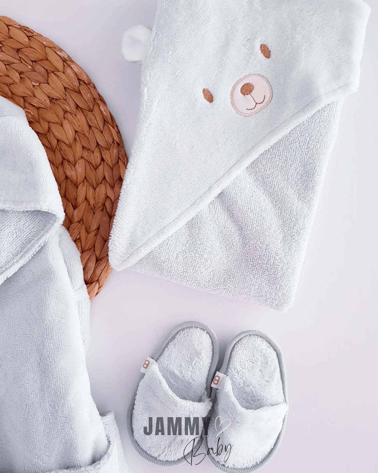 Cute Bear 3 Parça Bornoz Set-YEŞİL
