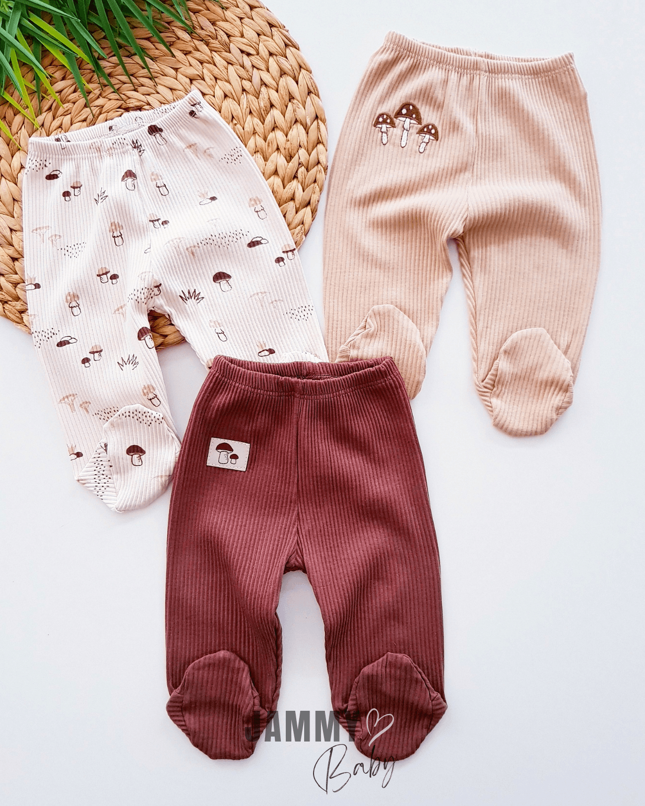 Mushrooms Kaşkorse 3'lü Pantolon Set-KAHVERENGİ