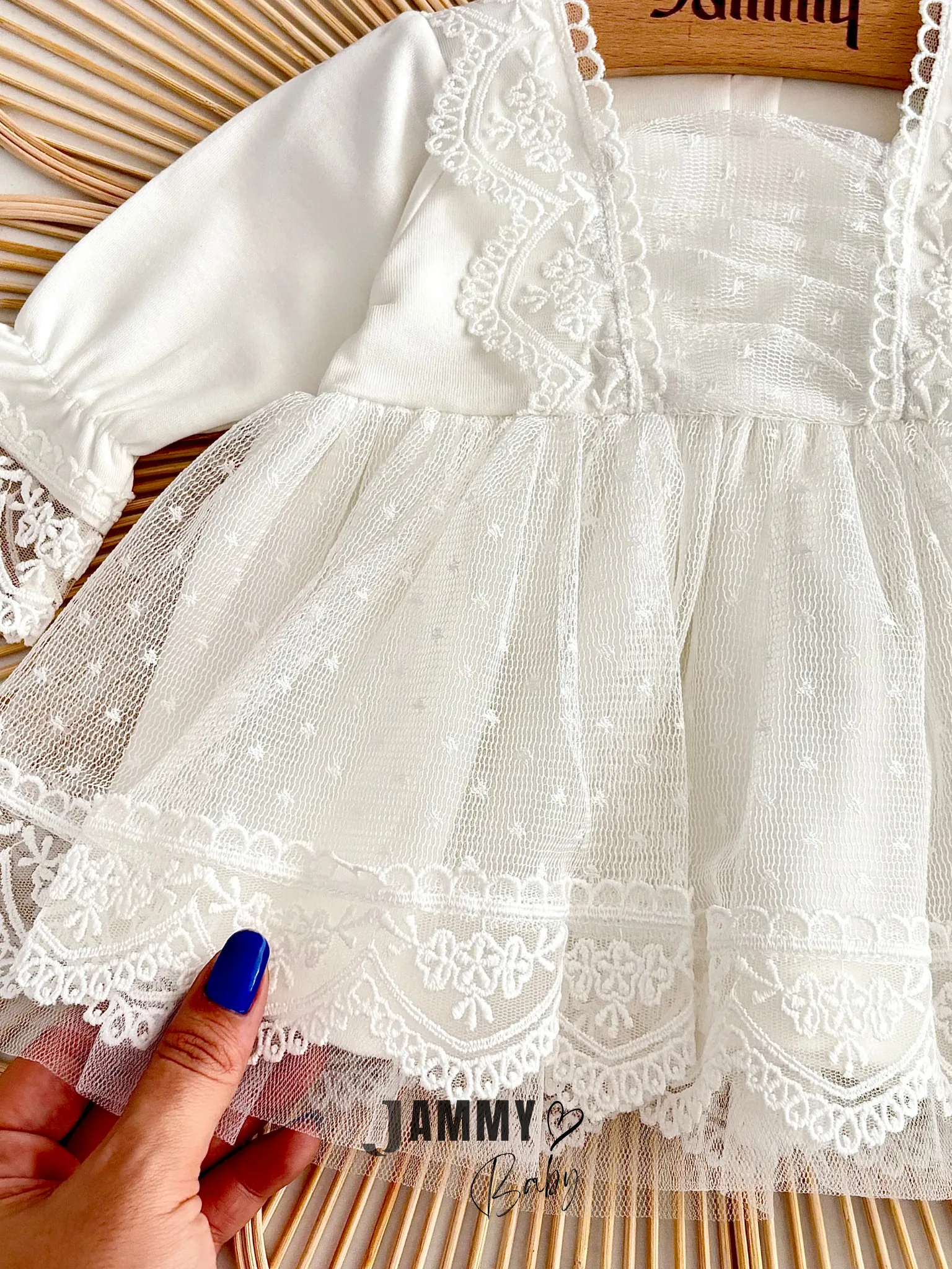 Carmen Güpür Dantel Bandanalı Mevlüt / Özel Gün Elbise Set-BEYAZ