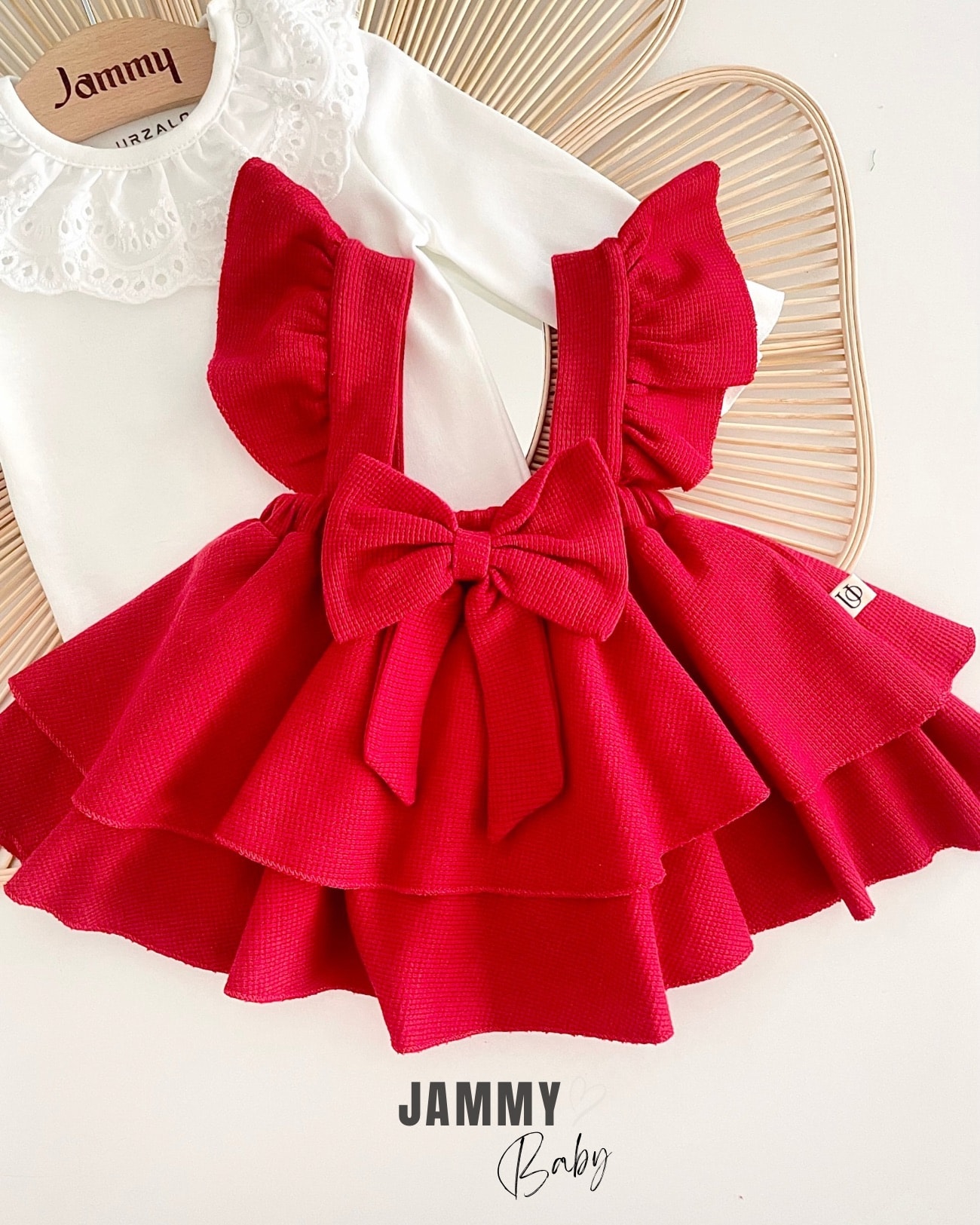 Luana Waffle Jile Elbise Set-KIRMIZI