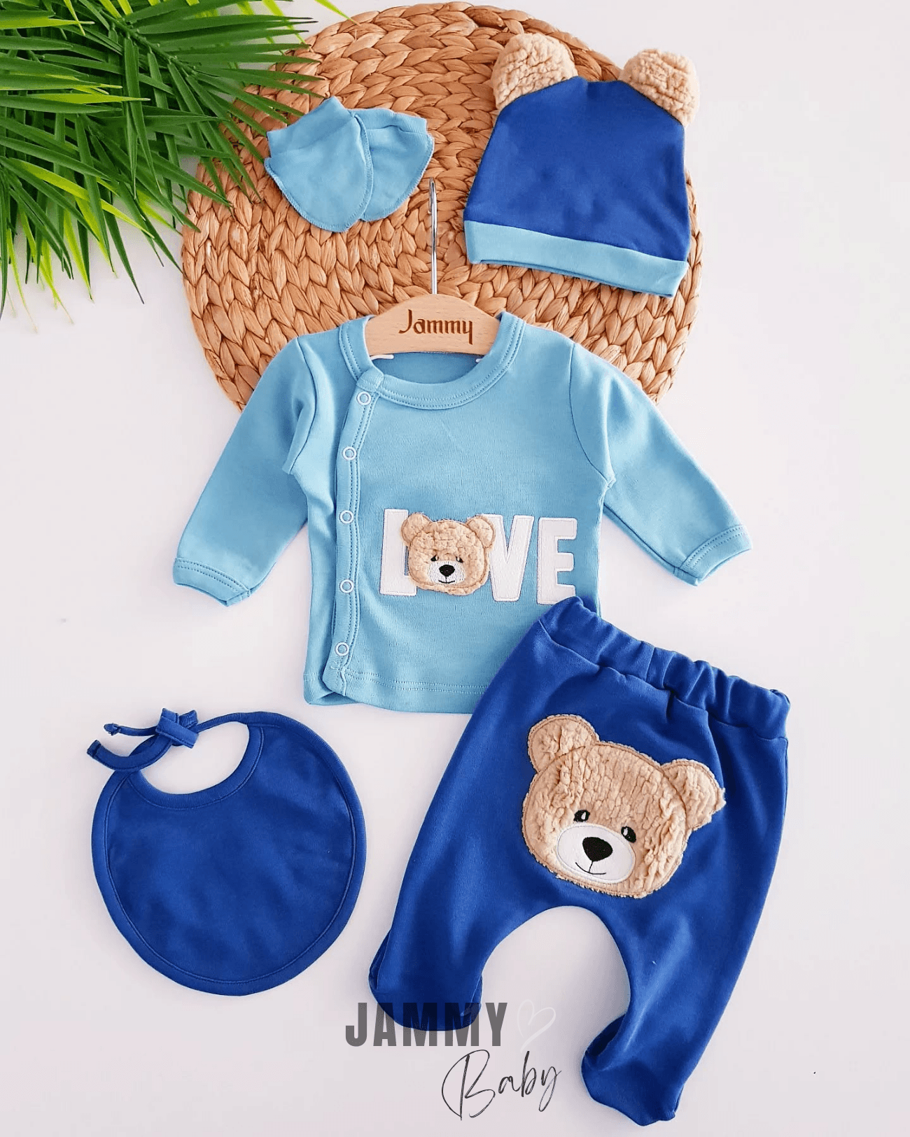Bear Love 5 Parça Yenidoğan Set-MAVİ