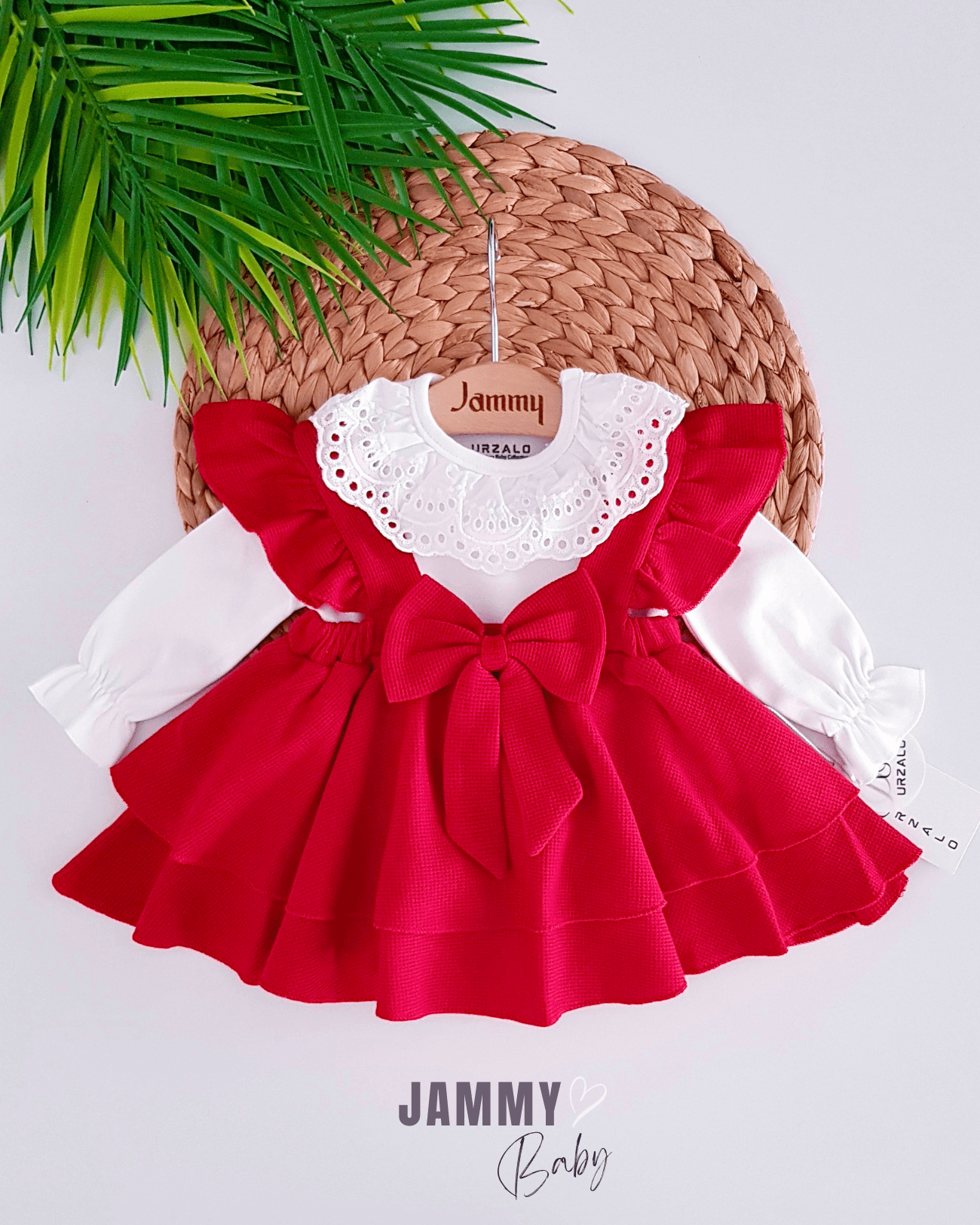 Luana Waffle Jile Elbise Set-KIRMIZI