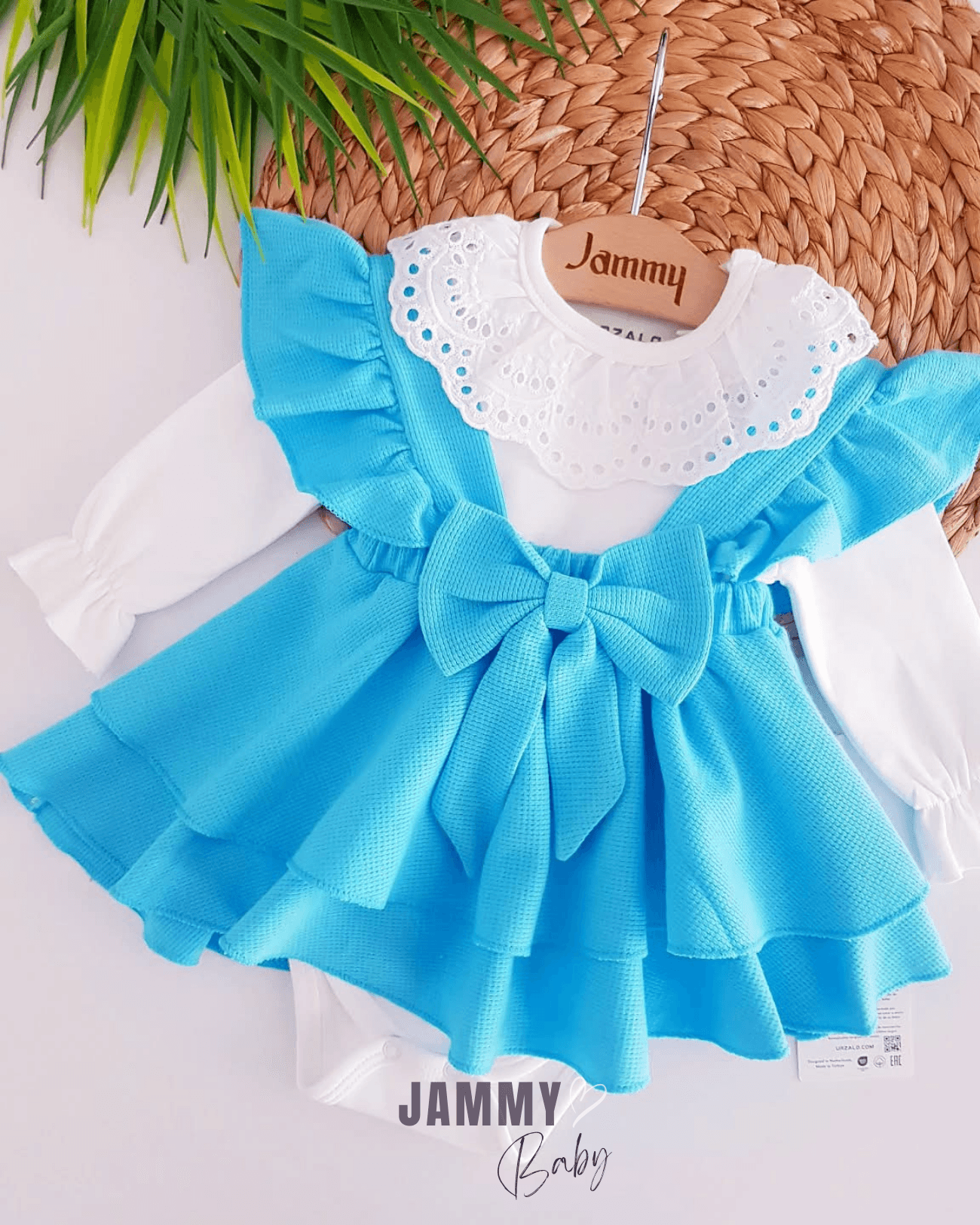 Luana Waffle Jile Elbise Set-GÖK MAVİSİ