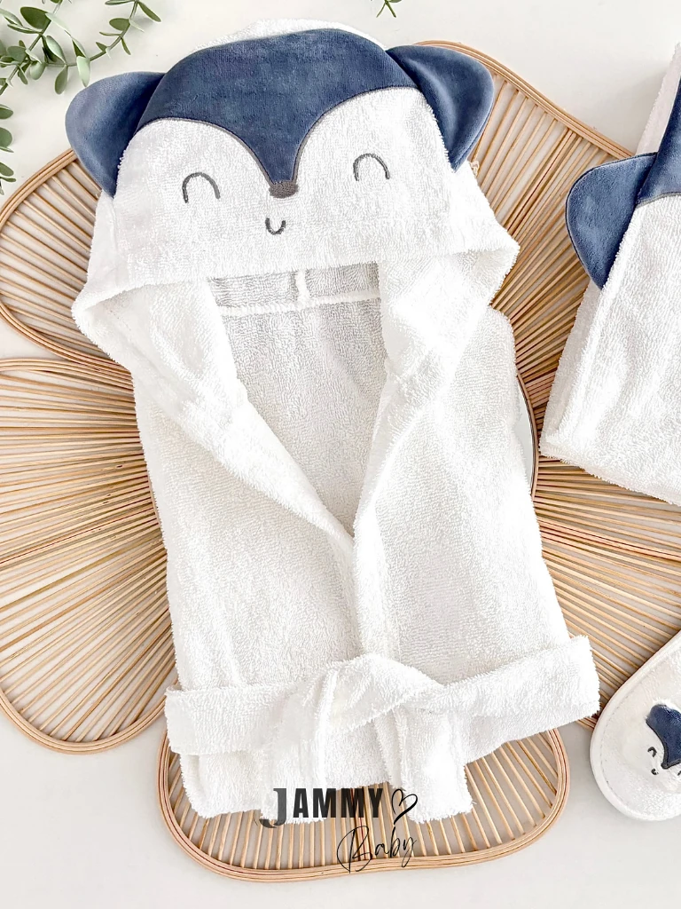 Fox 3 Parça Bornoz Set-INDİGO