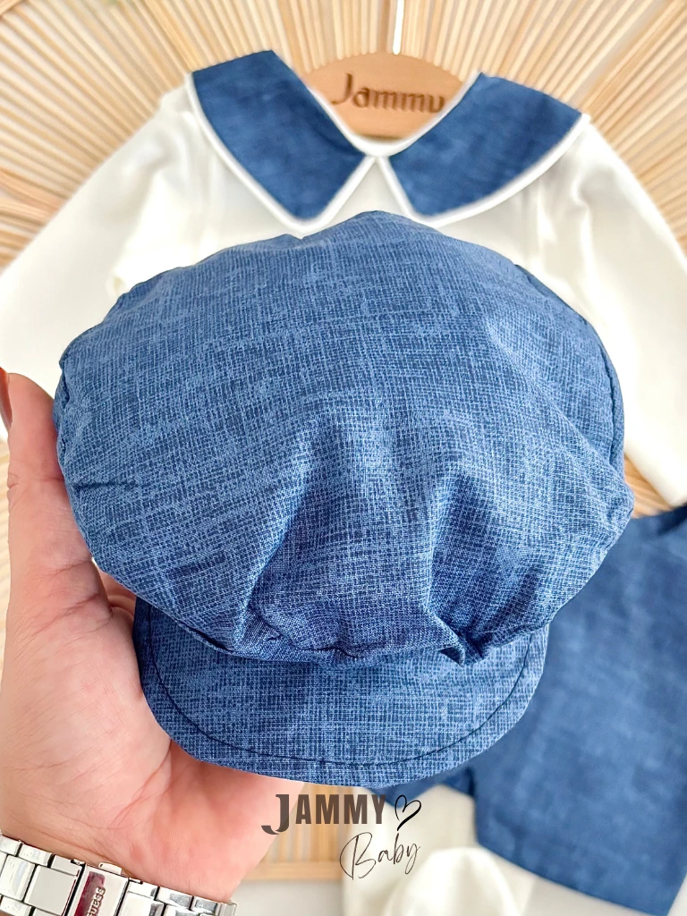 Rodney Flat Şapkalı Önlük Detaylı Tulum Set-İNDİGO