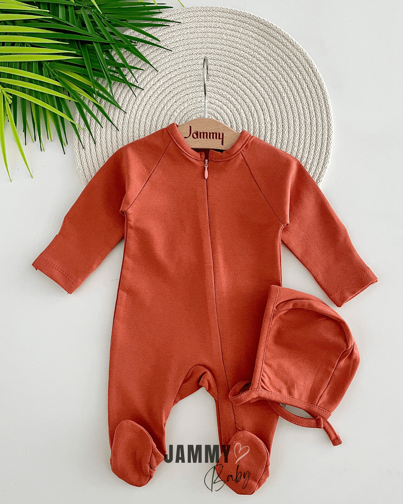 Austin Şapkalı Fermuarlı Tulum Set-KİREMİT KAHVE