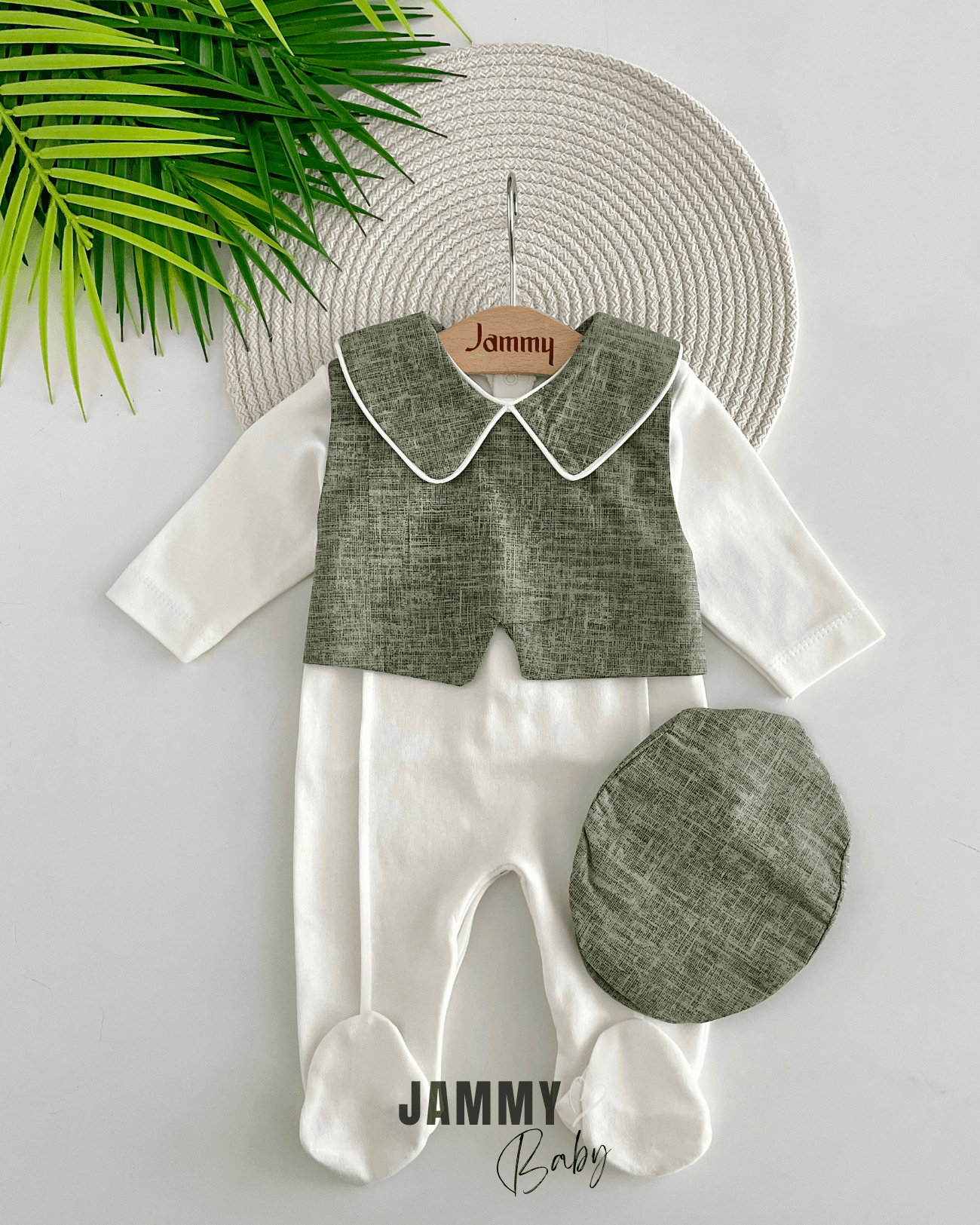 Rodney Yelekli Kasket Şapkalı Tulum Set-YEŞİL